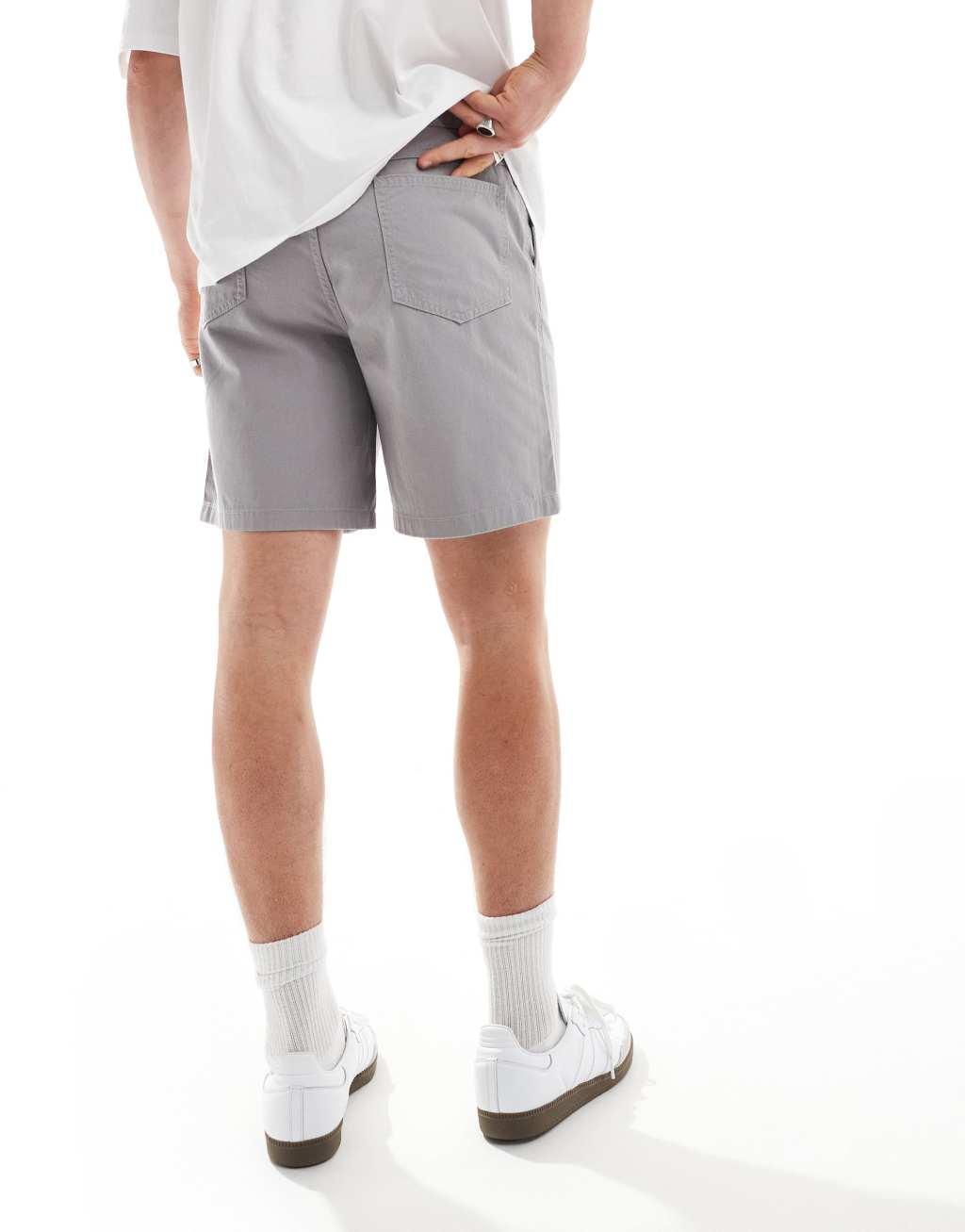 ASOS DESIGN chino shorts in gray Product Image