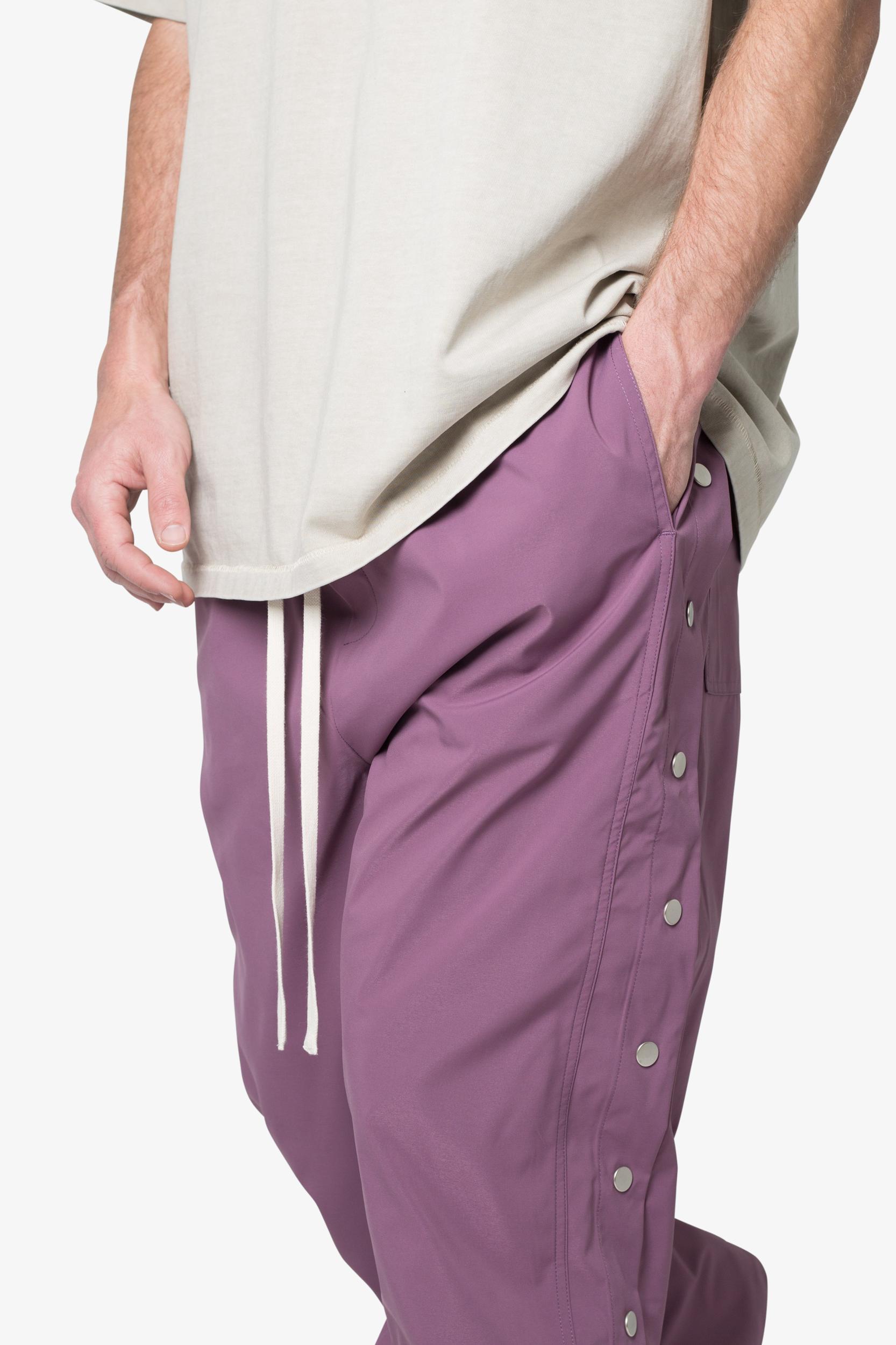 Side Snap Nylon Pants - Mauve Product Image
