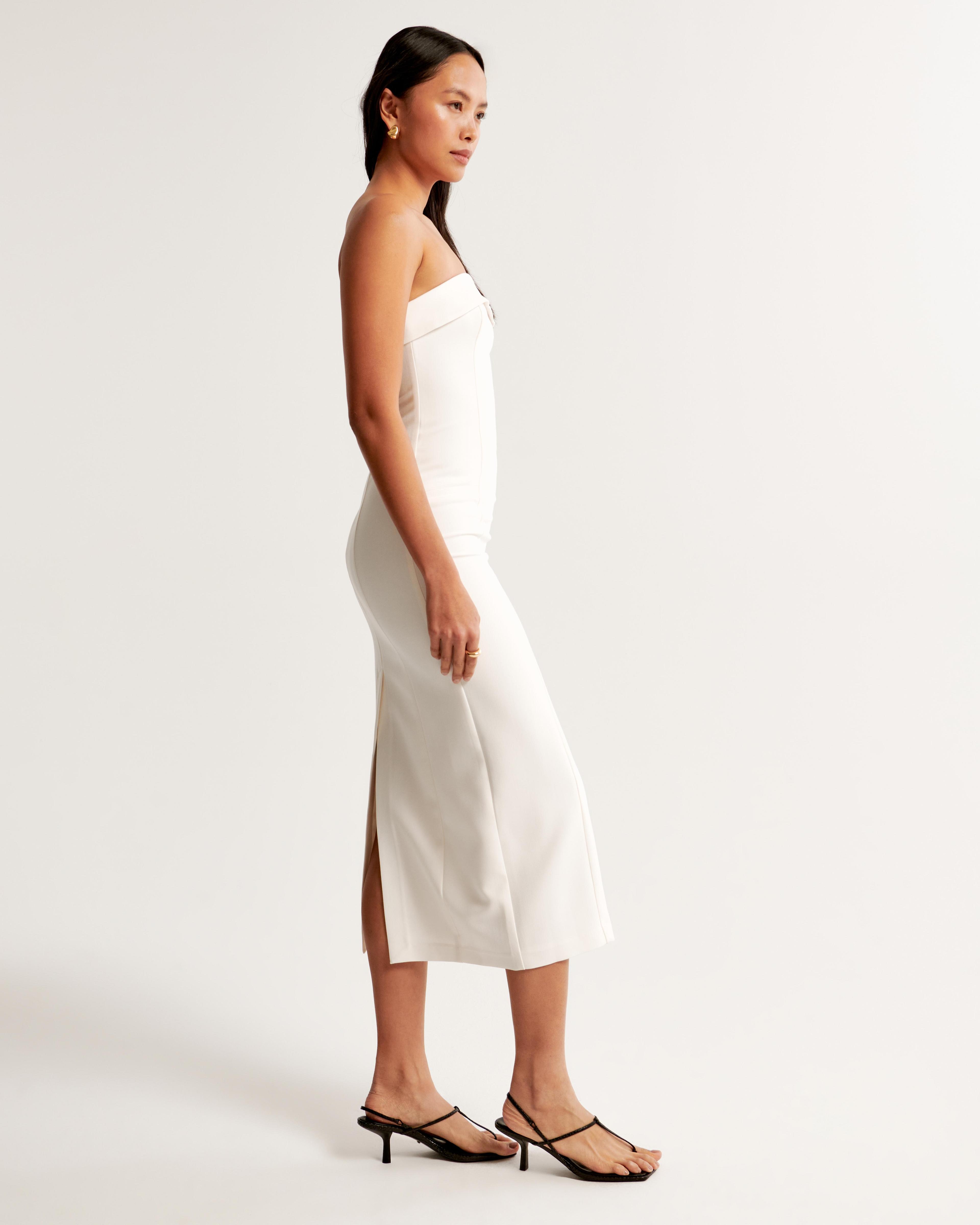 Strapless Tailored Midi Dress Product Image