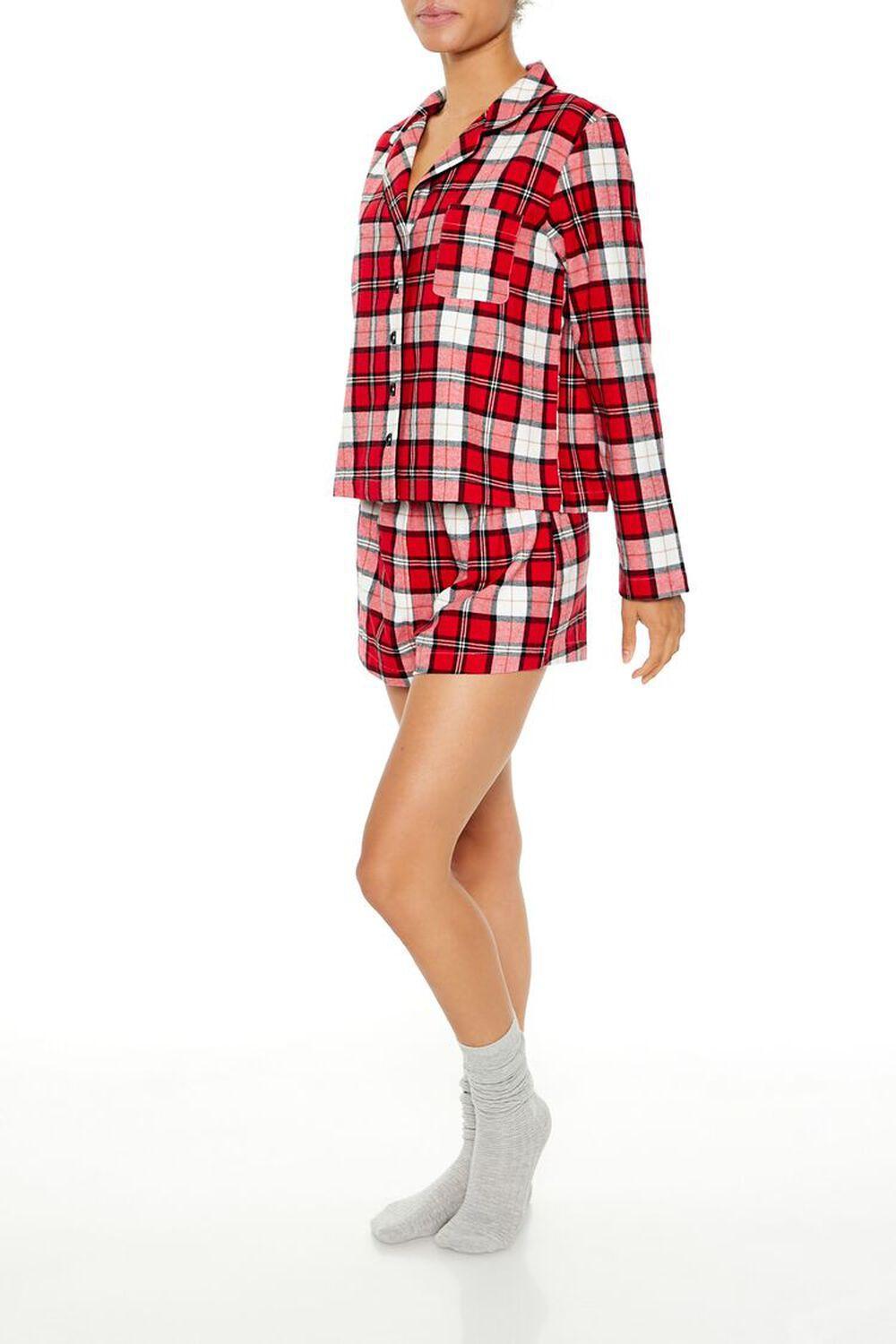 Plaid Shirt & Shorts Pajama Set | Forever 21 Product Image