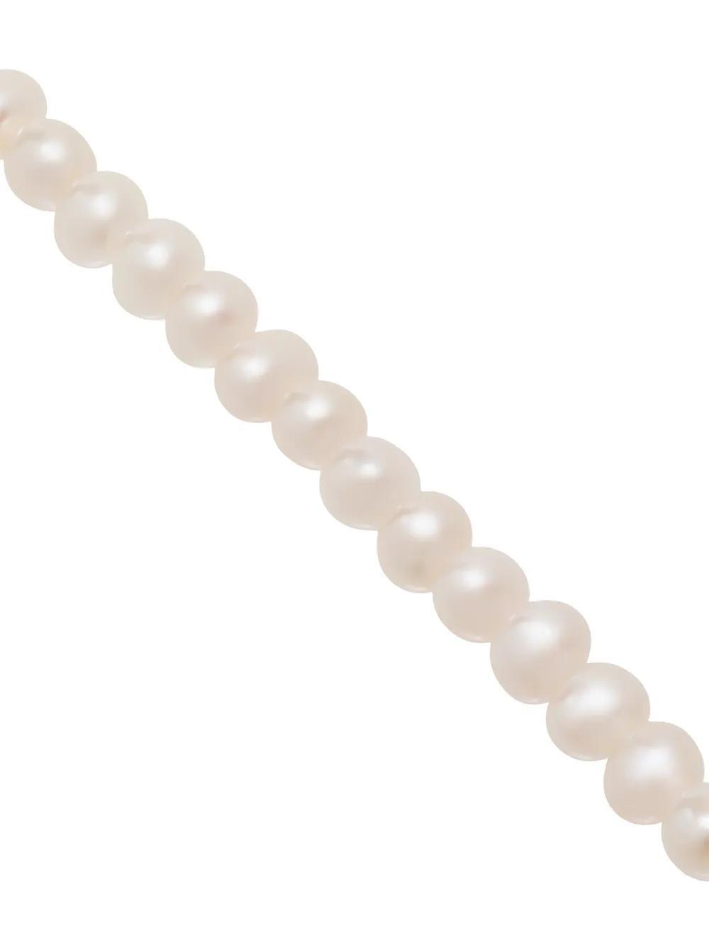 MATEO 9kt Yellow Gold Pearl Anklet In Yellow Gold/white Product Image