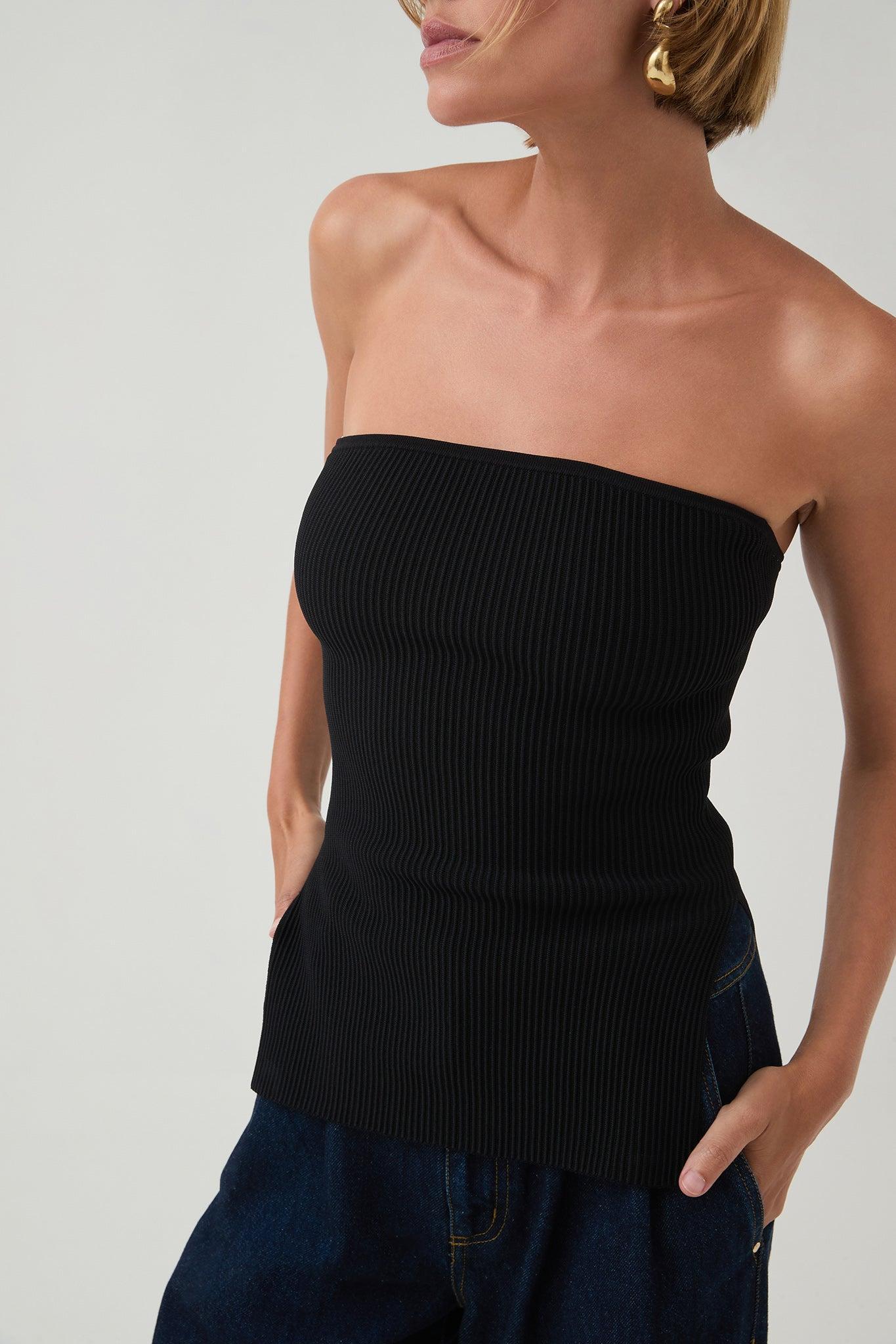 Deia Strapless Knit Top Product Image