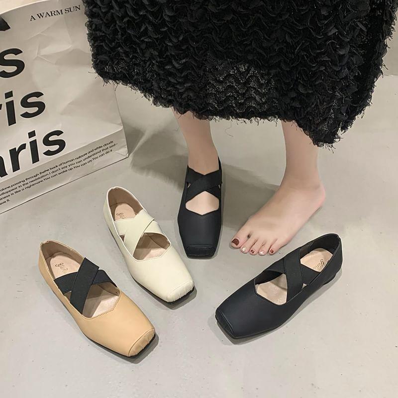 Square Toe Mary Jane Ballet Flats Product Image