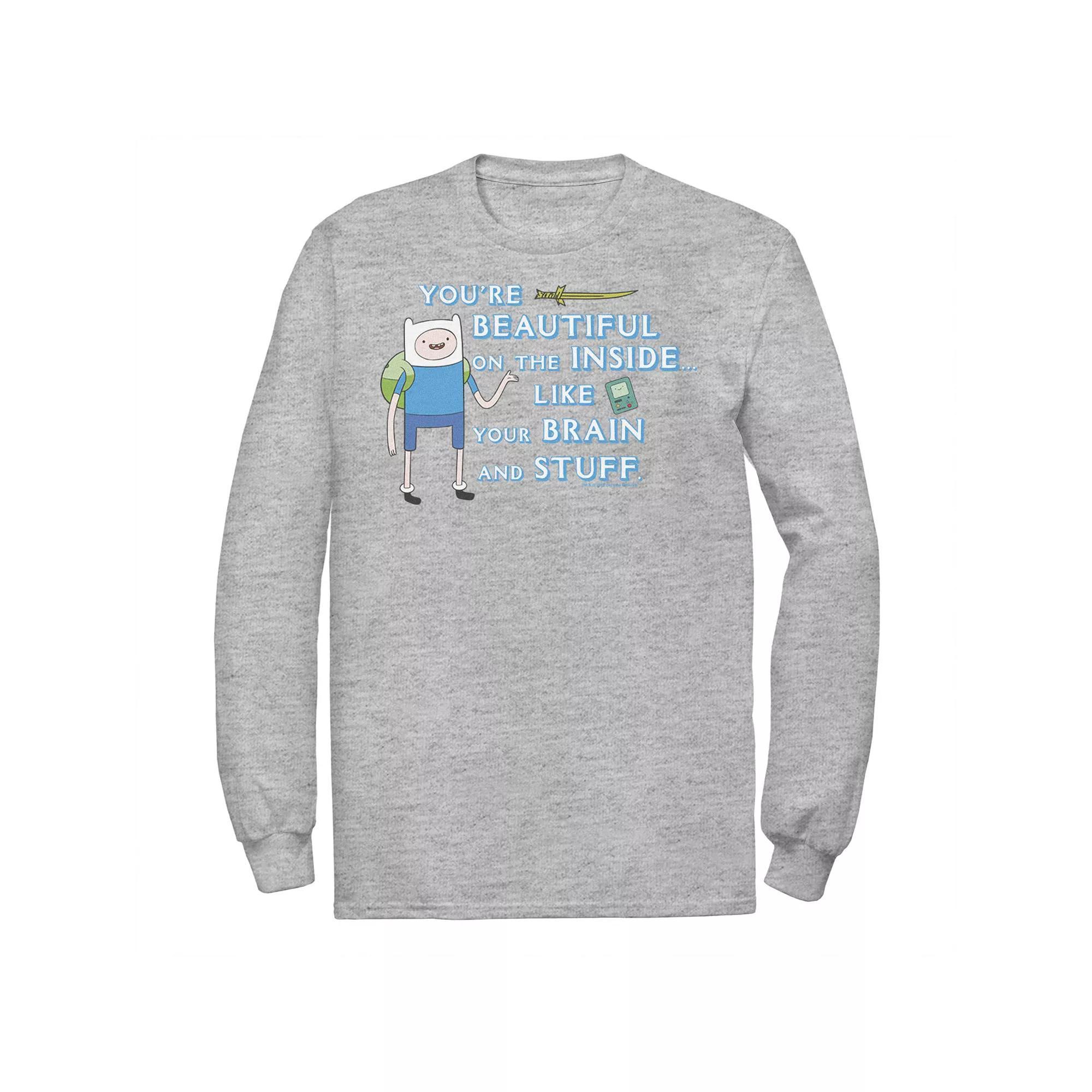 Men's Adventure Time Finn You're Beautiful On The Inside Portrait Long Sleeve Tee,  Product Image