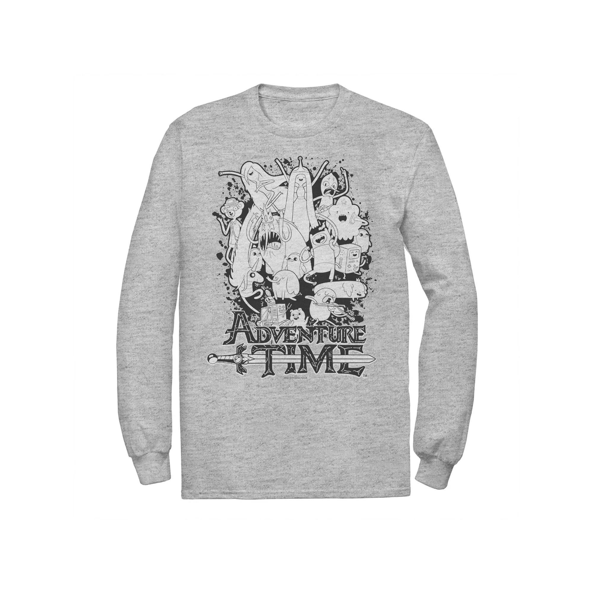 Men's Cartoon Network Adventure Time Splash Sweatshirt, Size: Large, Athletic Grey Product Image