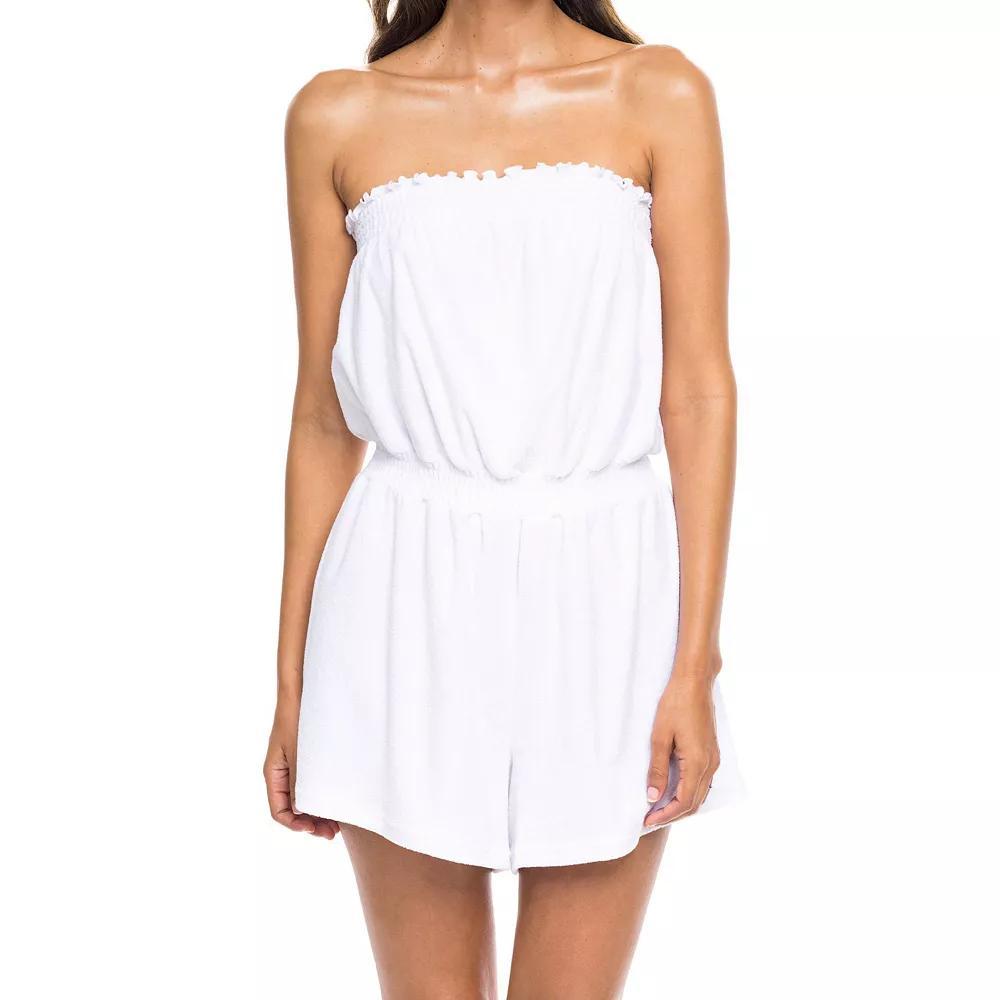 Women's Jordan Taylor Terrycloth Swim Cover-Up Romper, Size: Small, Pink Product Image