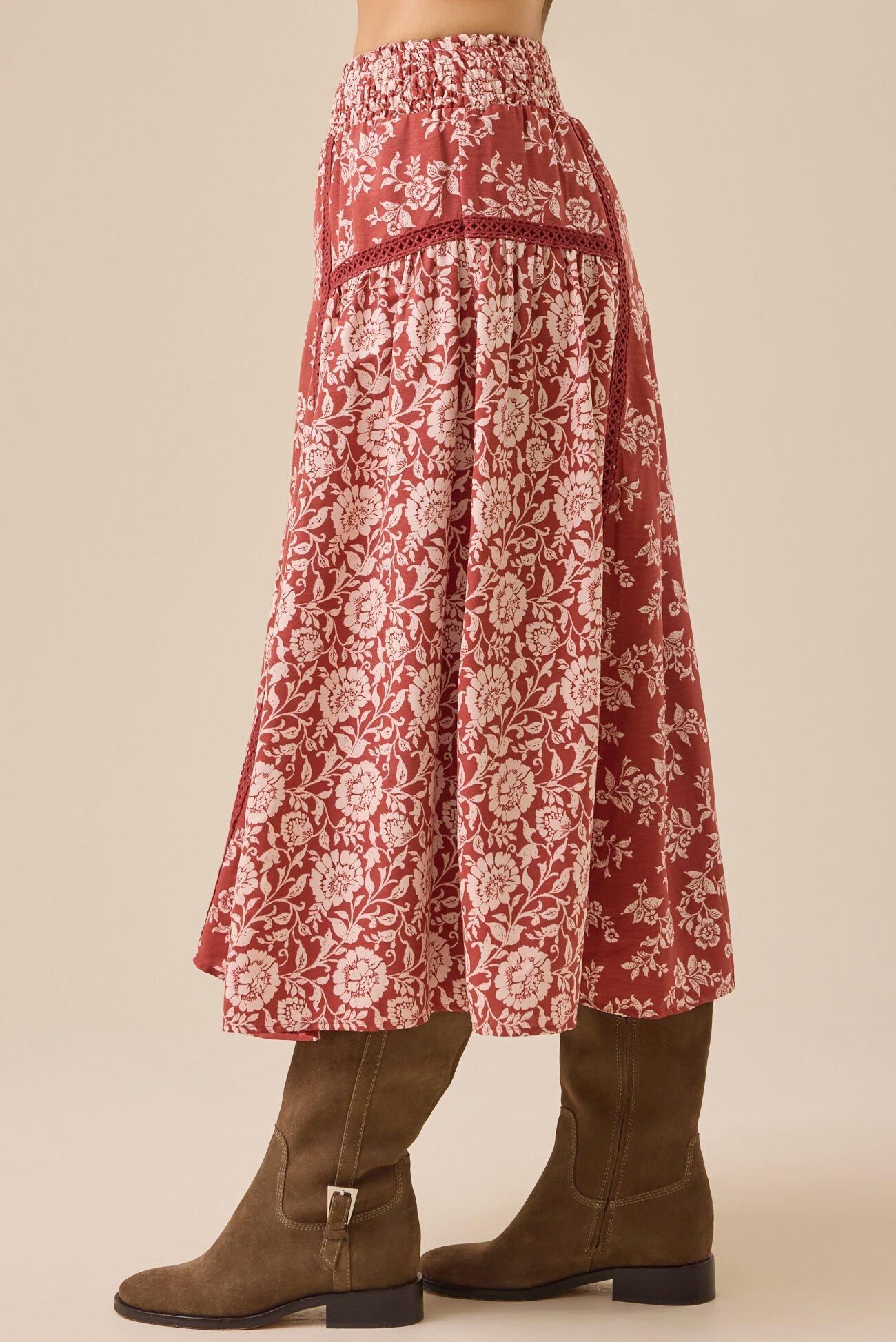 Amy Floral Midi Skirt Product Image