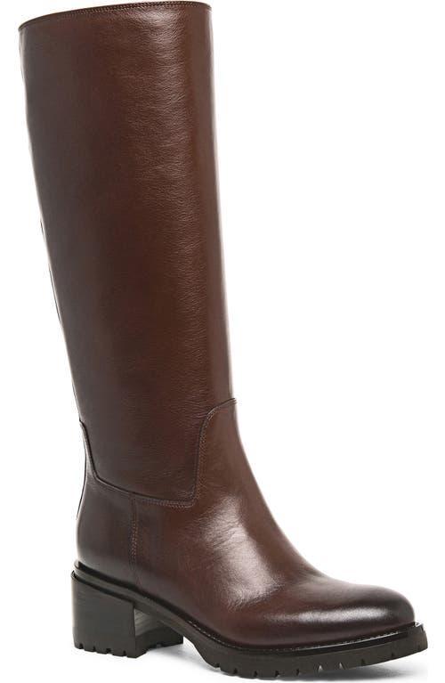 SANTONI Hagar Leather Riding Boots In Brown Product Image