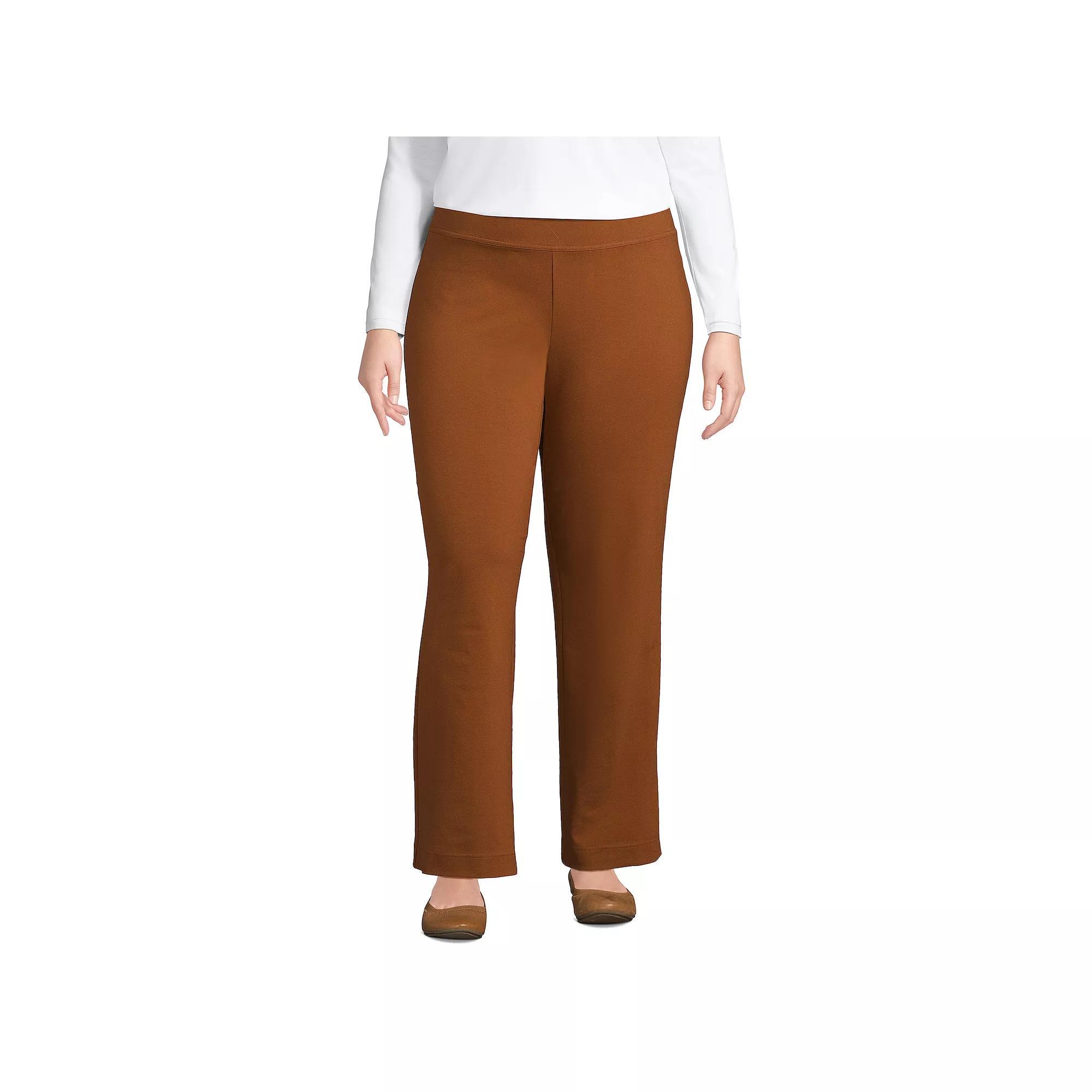 Plus Size Lands' End Starfish Pull-On Straight-Leg Pants, Women's, Size: 1XL, Dark Caramel Product Image