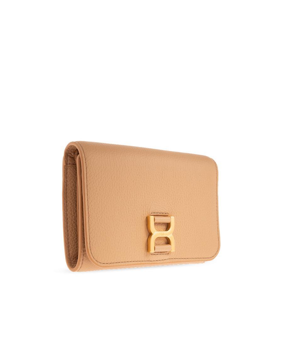 CHLOÉ Tri-fold Leather Wallet In Nude Product Image