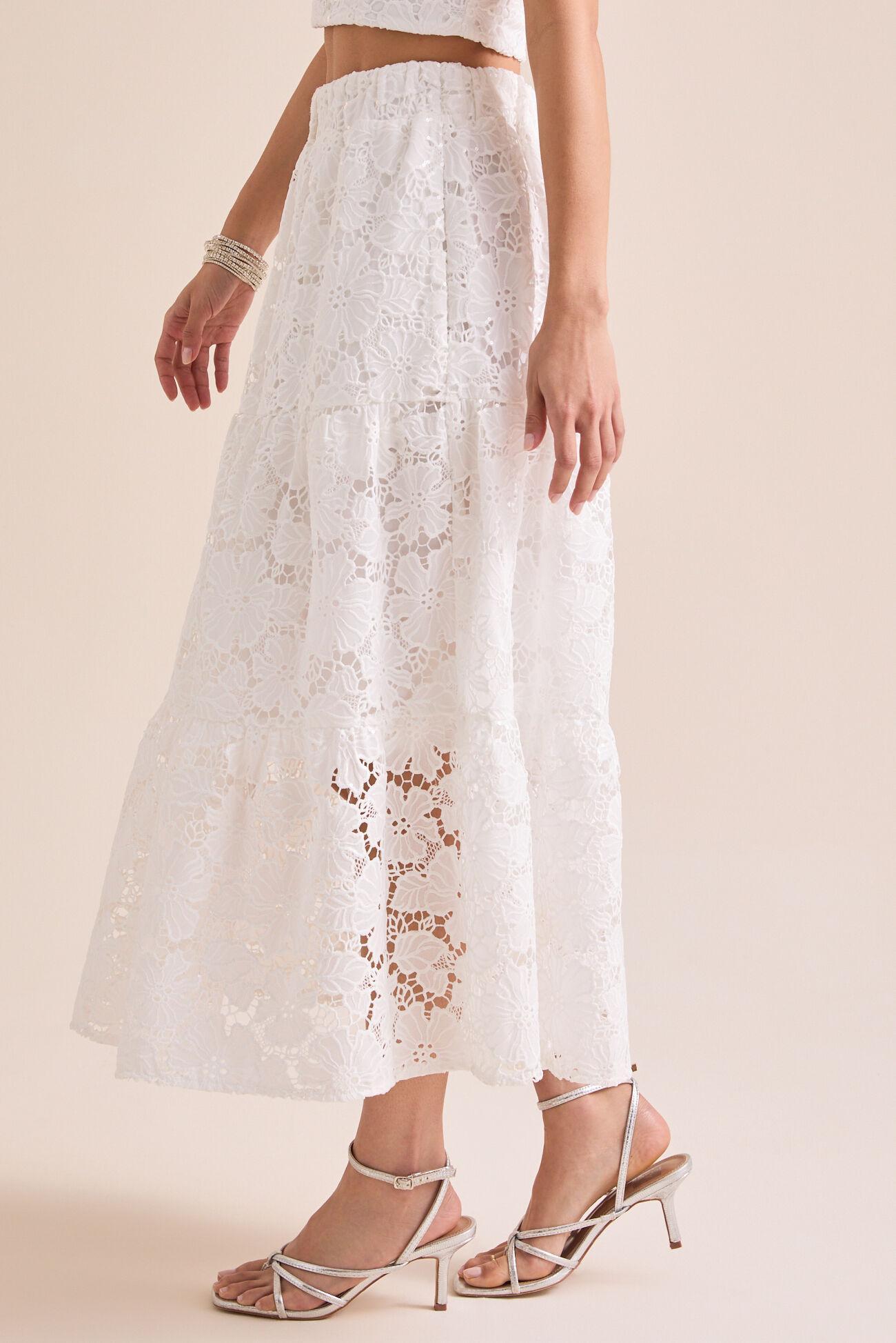 Prew Eyelet Midi Skirt Product Image