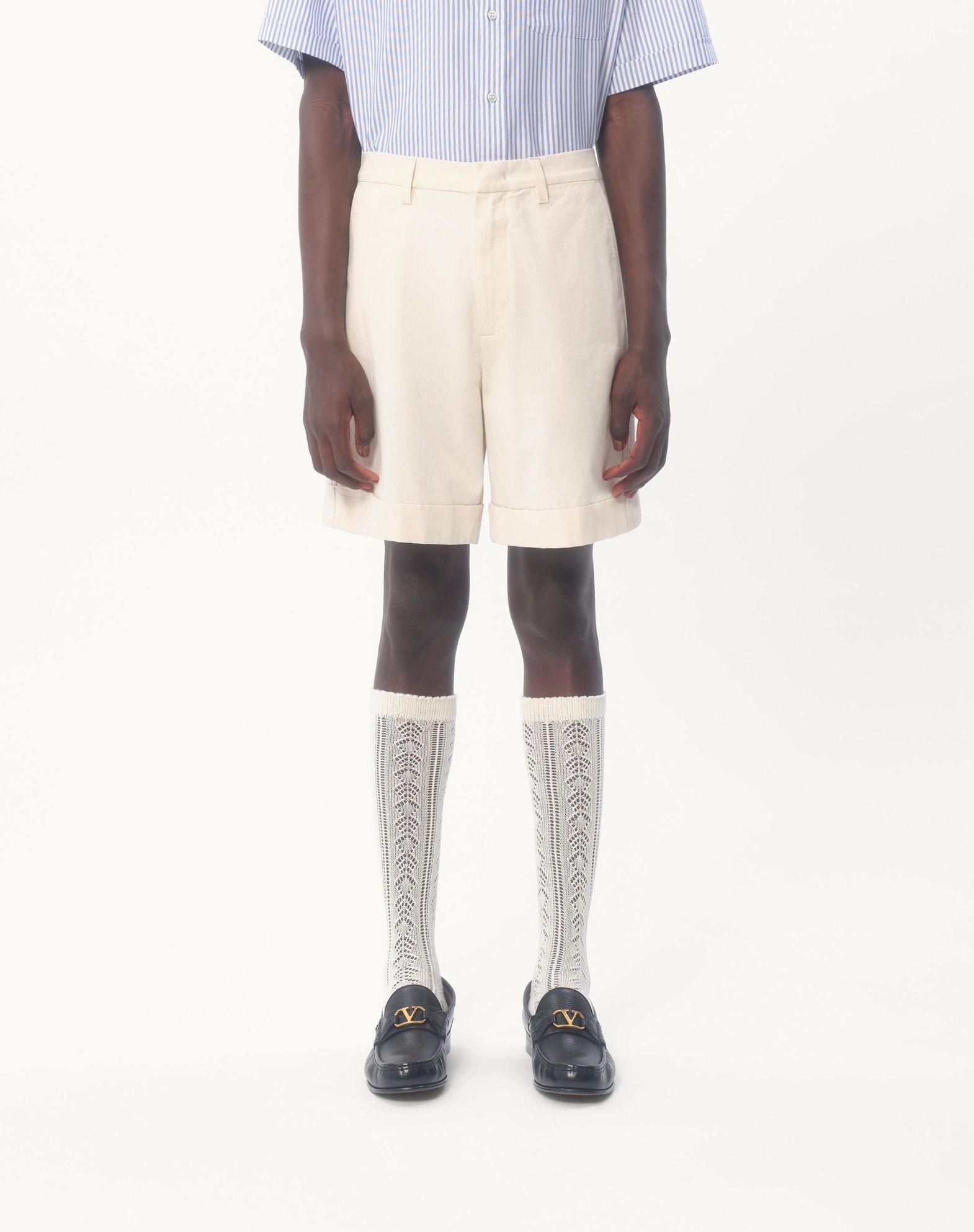 Cuffed Denim Bermuda Shorts Product Image