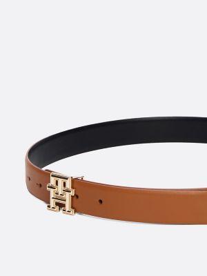 Monogram Buckle Reversible Leather Belt Product Image