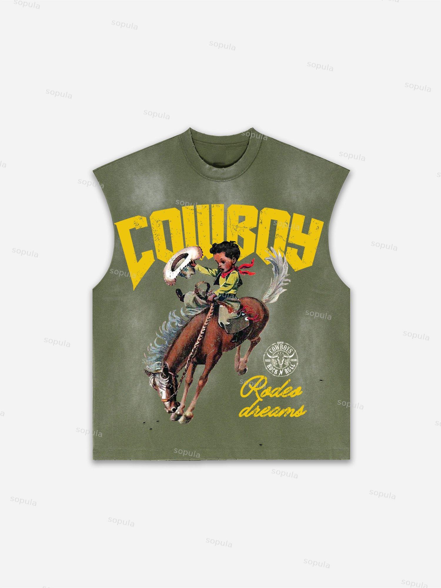 Basketball Dreams Boys Print Distressed Tank Top Product Image