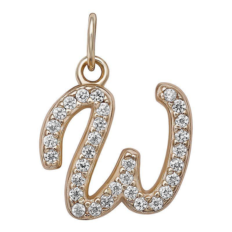 LC Lauren Conrad Sterling Silver Cubic Zirconia Initial Charm, Womens, Sterling Silver X Product Image