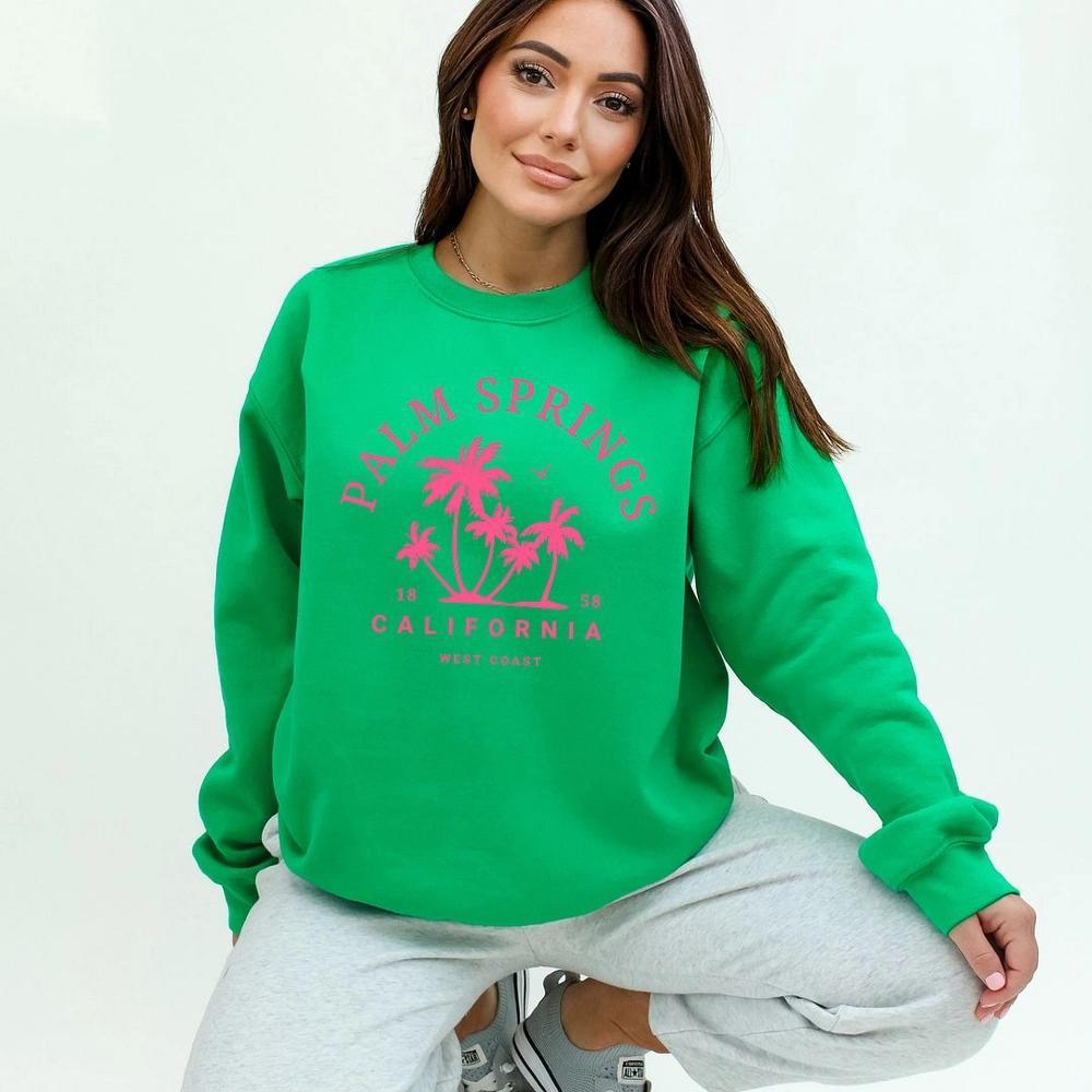 Simply Sage Market Women's Graphic Sweatshirt Palm Springs Palm Trees Product Image