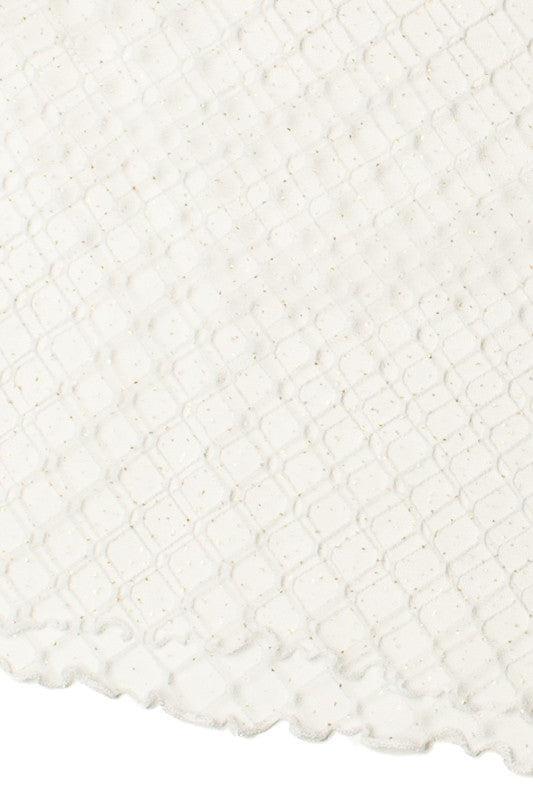 Gold Glitter Mesh Mock Neck Top Product Image