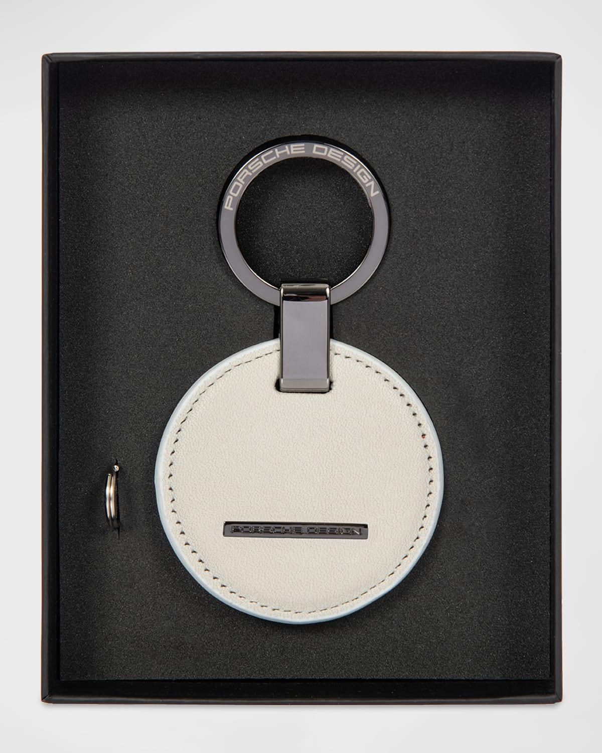 Men's Circle Leather Logo Keyring Product Image