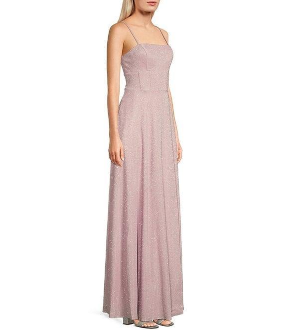 City Vibe Glitter Shine Corset Sleeveless Long Dress Product Image