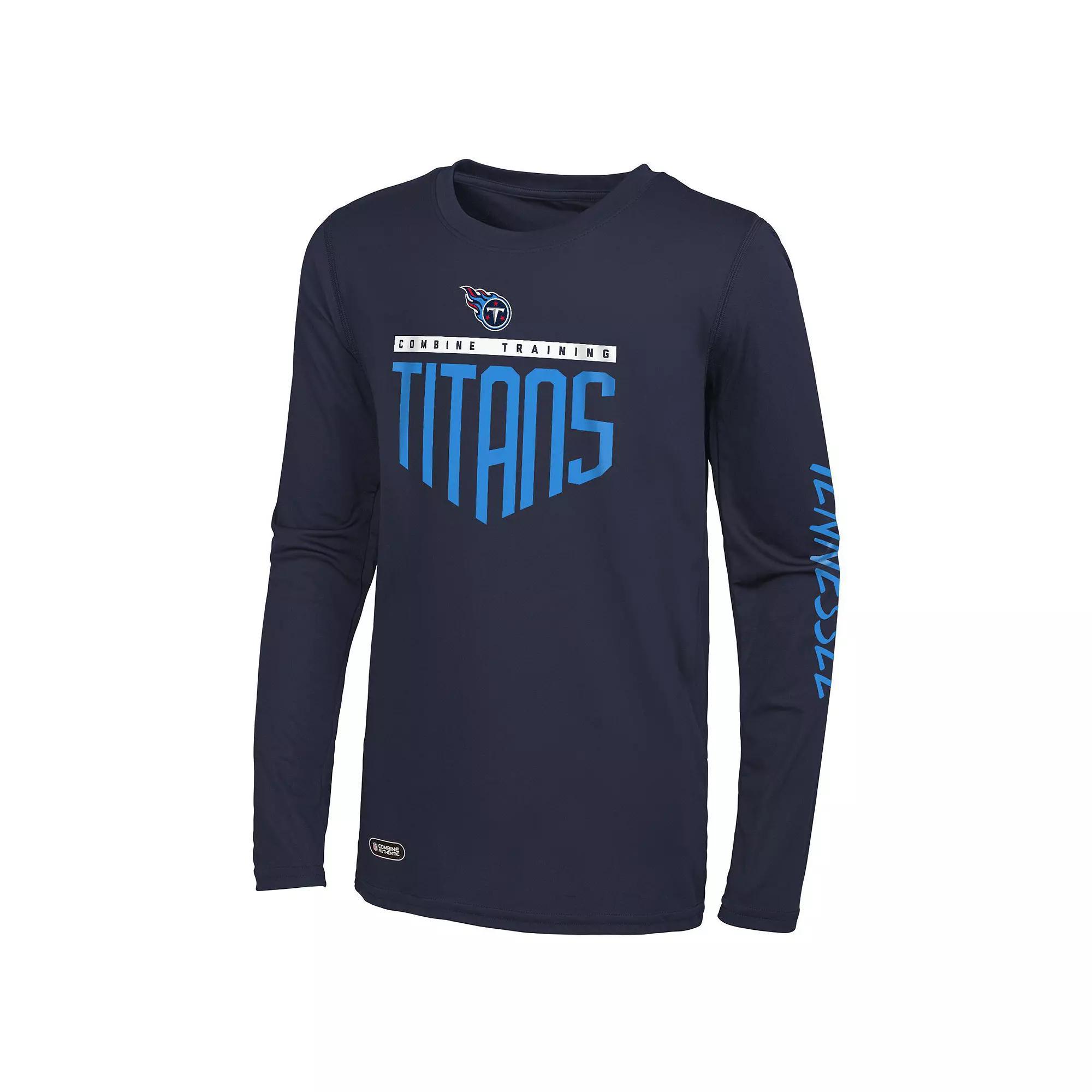 Men's Navy Tennessee Titans Impact Long Sleeve T-Shirt, Size: Small, Blue Product Image