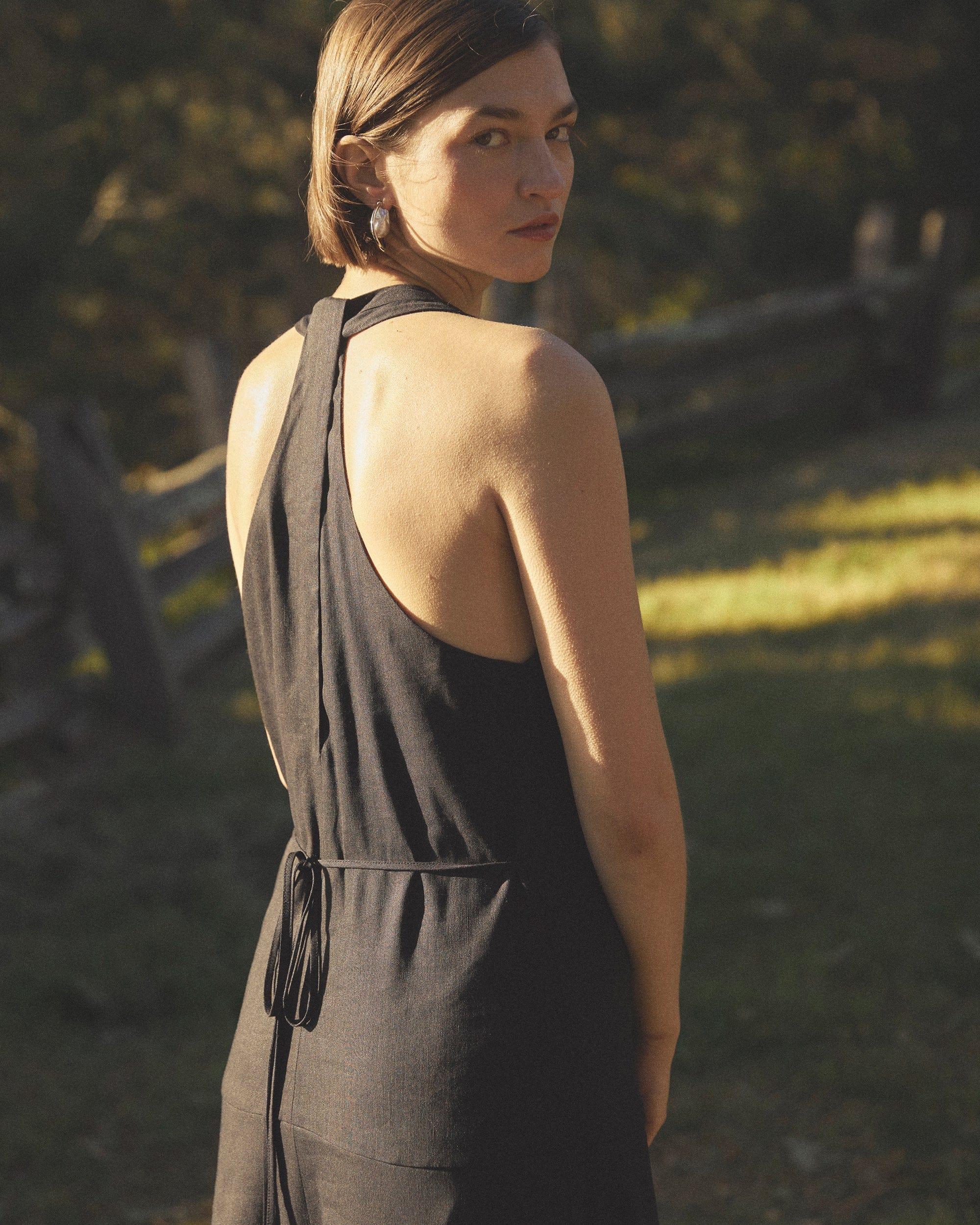 Adeline Linen Halter Dress Product Image