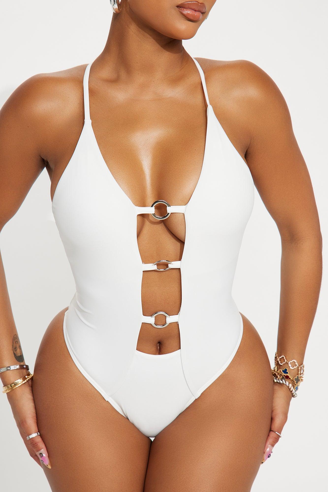 Gabriela Cut Out 1 Piece Swimsuit - White Product Image