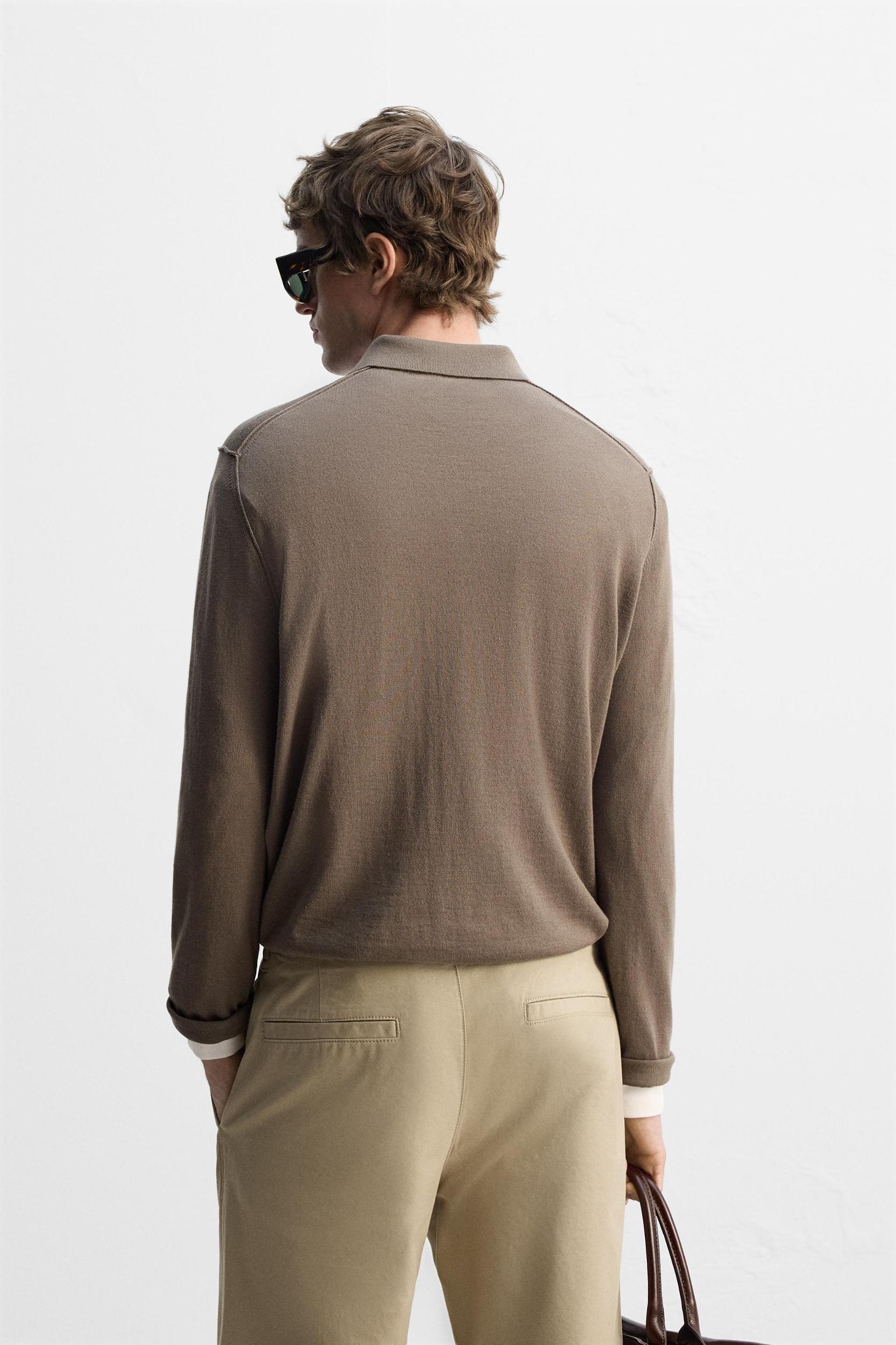 KNIT WOOL-COTTON POLO SHIRT Product Image