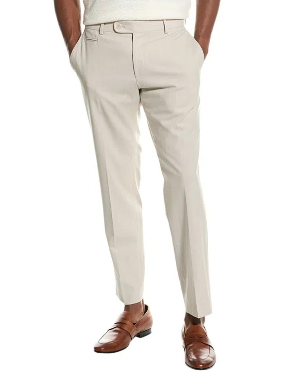 HUGO BOSS Genius Slim Fit Wool-blend Pant In Beige Product Image