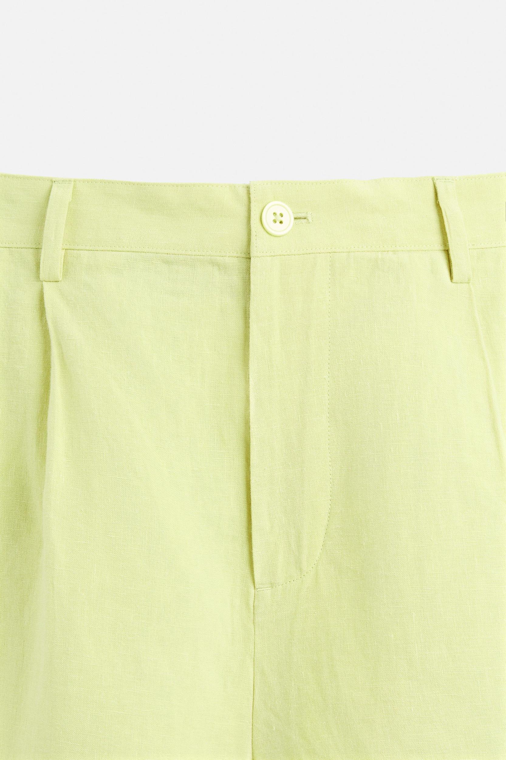 100% LINEN BERMUDA SHORTS Product Image
