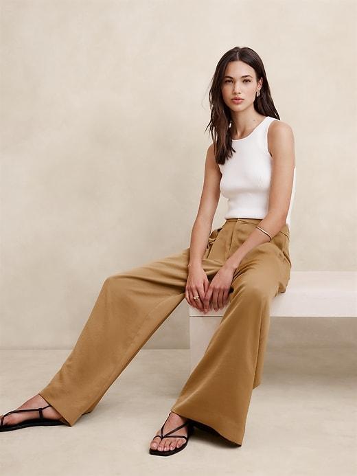 Silky Pleated Wide-Leg Pant Product Image