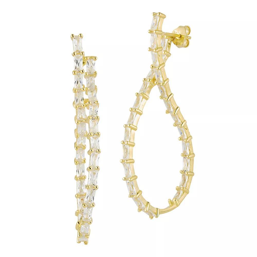 Sunkissed Sterling Cubic Zirconia Statement Hoop Earrings, Women's, Gold Tone Product Image