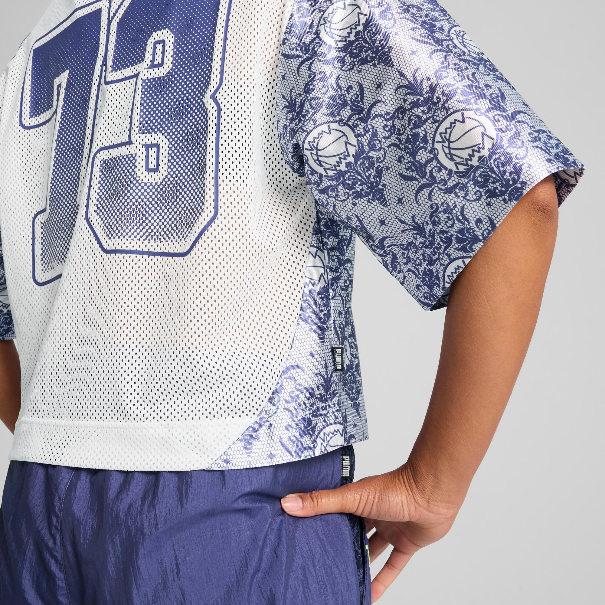 PUMA LACE EM UP Women's Crop Top in White/Aop Product Image