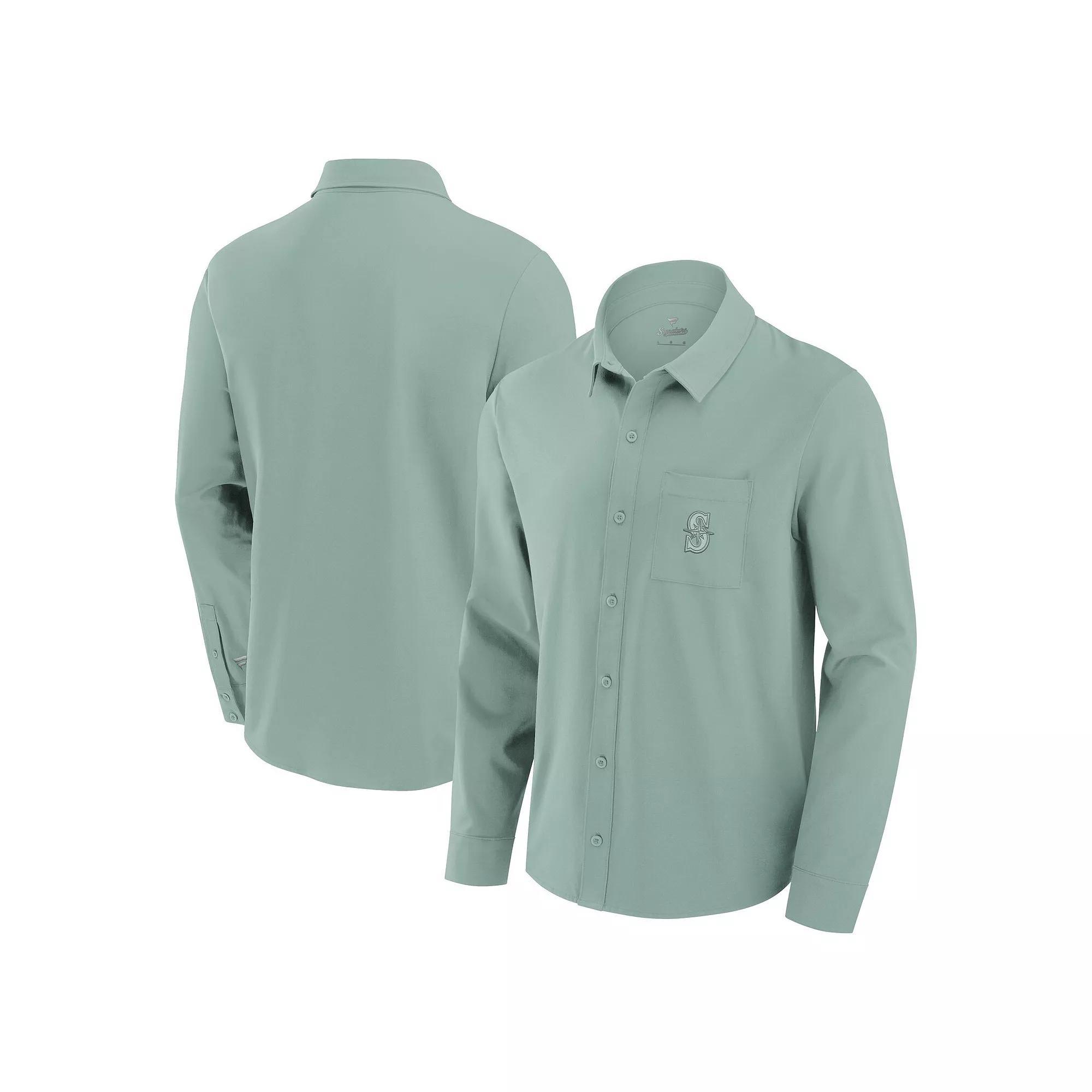 Men's Fanatics Signature Green Seattle Mariners Front Office Long Sleeve Button-Up Shirt, Size: 4XL Product Image