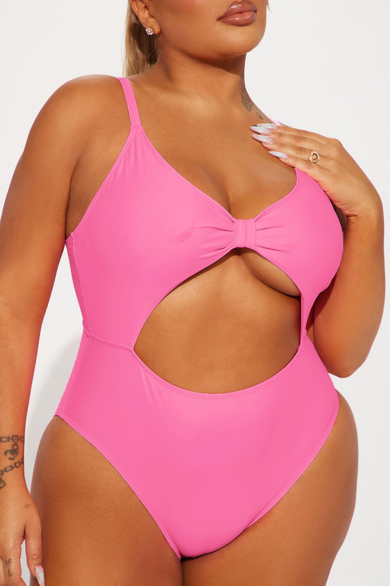 Rachel Cut Out 1 Piece Swimsuit  - Pink Product Image