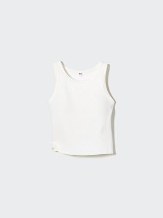 Womens Ribbed Cropped Bra Top White 2XL UNIQLO US Product Image