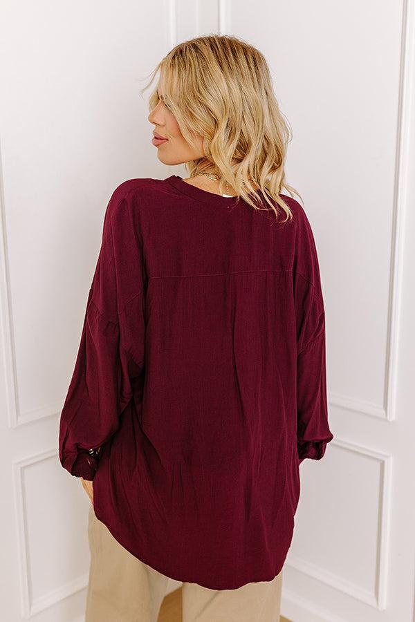 Balcony Nights Shift Top In Windsor Wine Curves Product Image