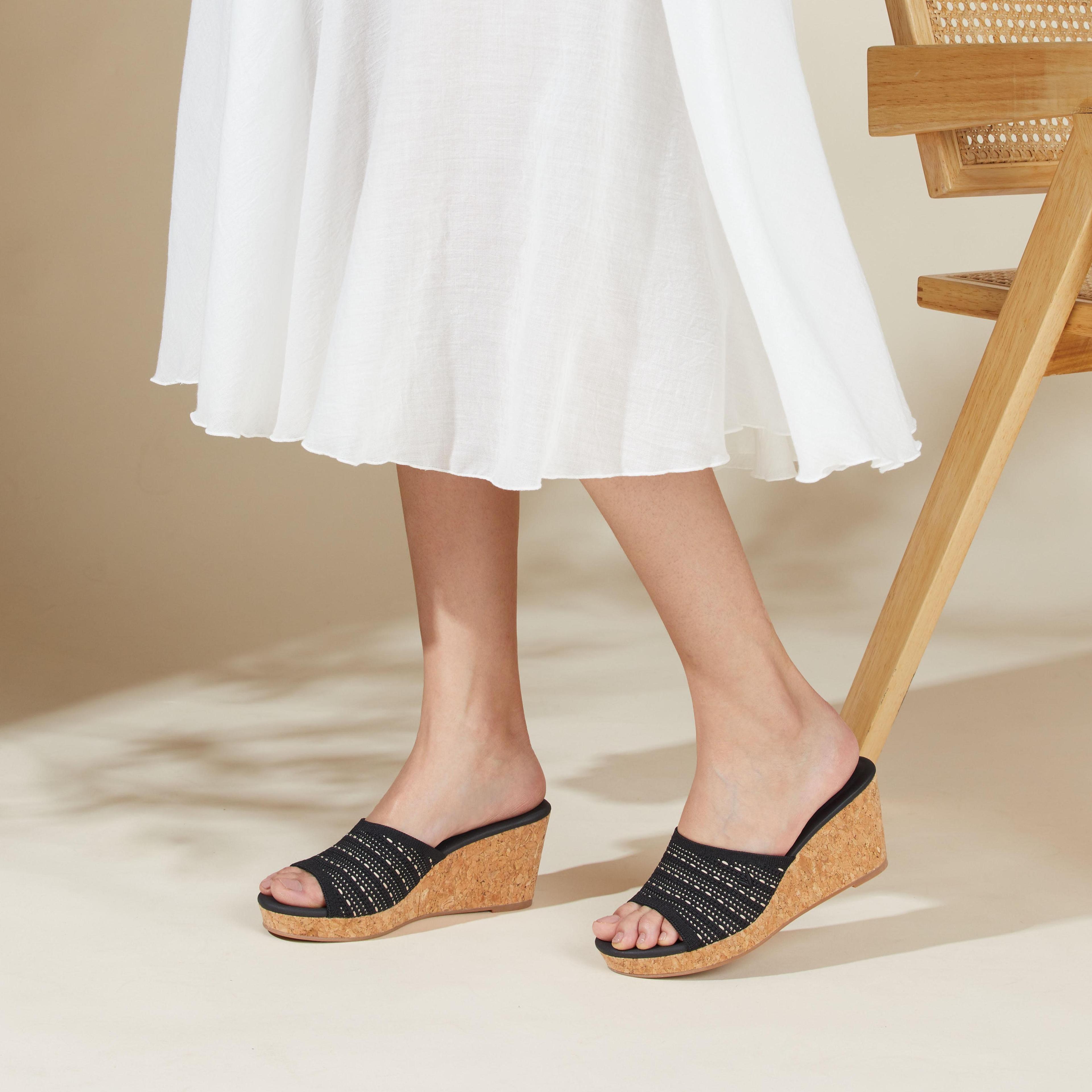 Round-Toe Wedge Sandal (Stacey) Product Image