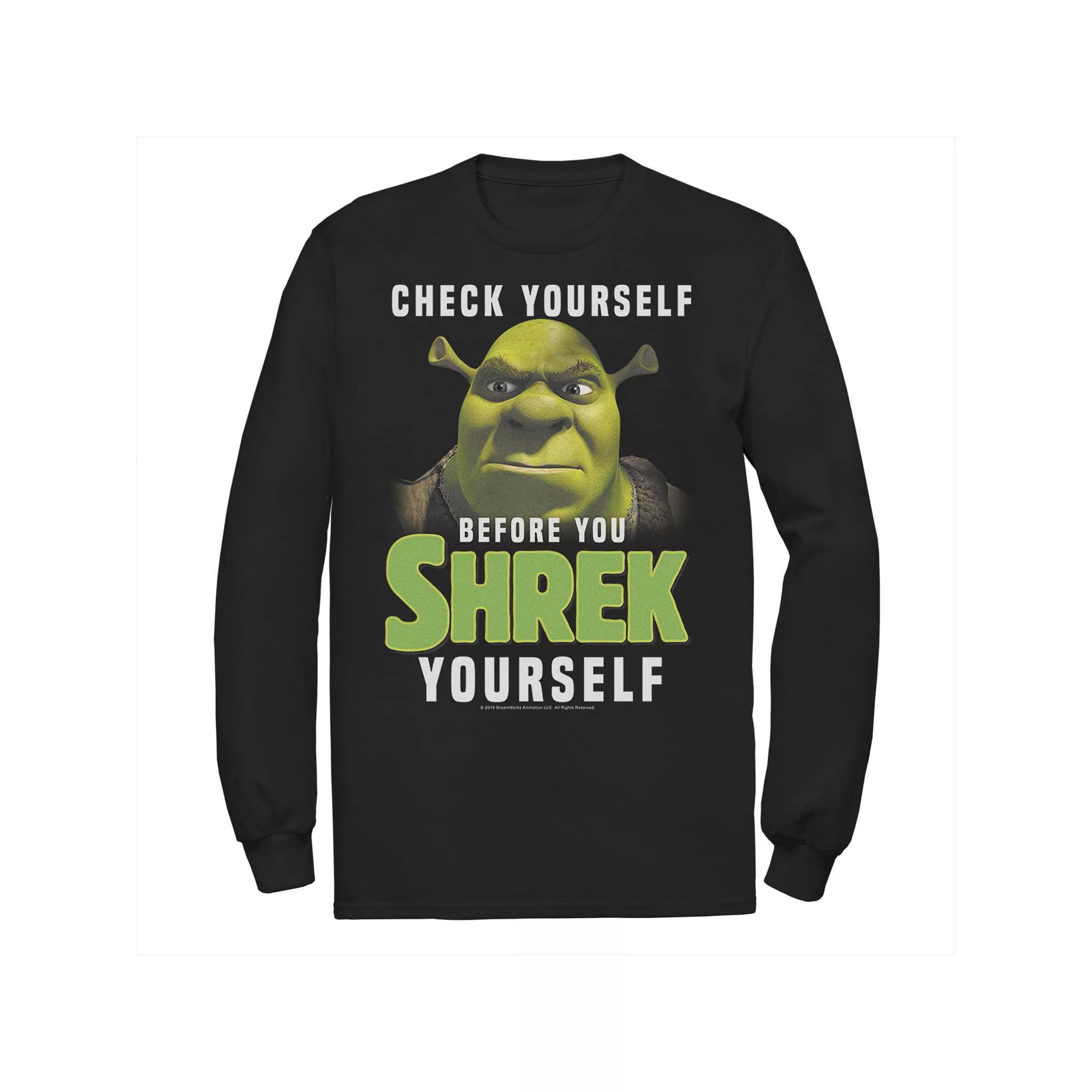 Men's Shrek Check Yourself Before You Shrek Yourself Tee,  Product Image
