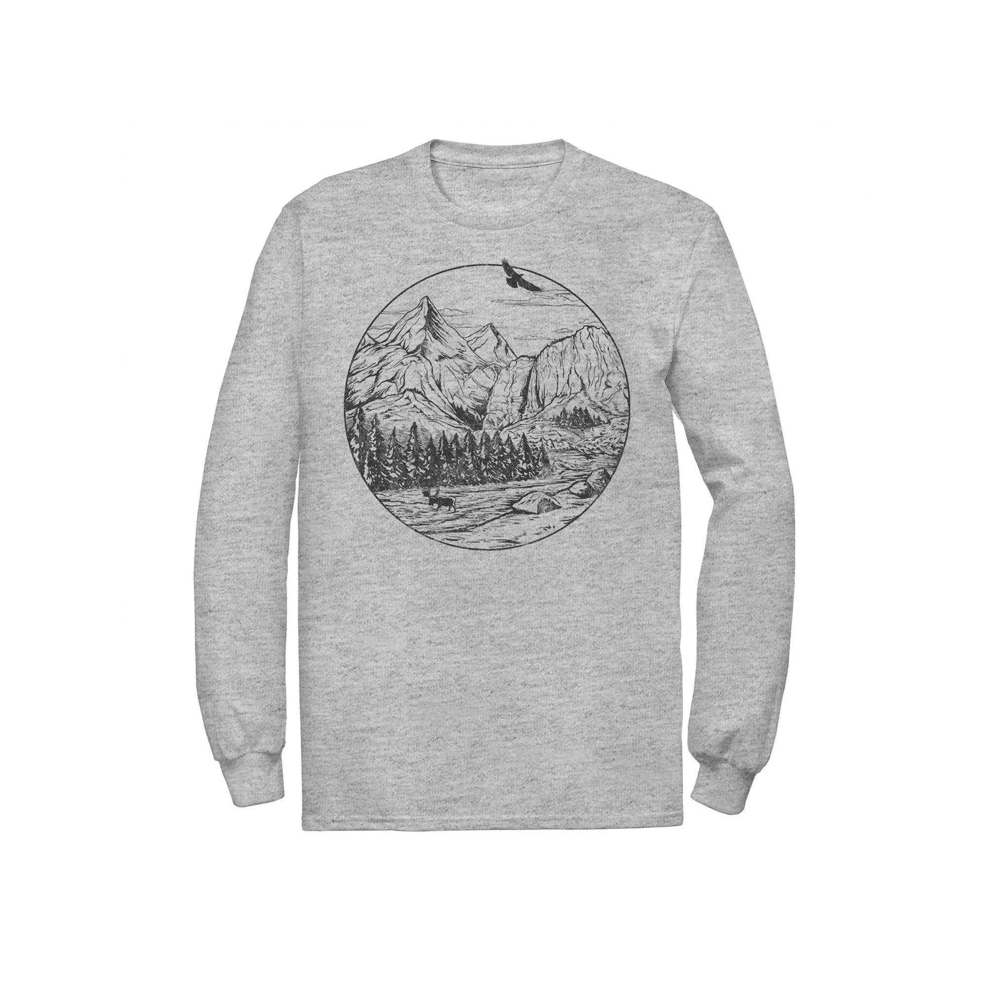 Men's Fifth Sun Mountain Falls Sketch Tee, Size: Medium, Athletic Grey Product Image