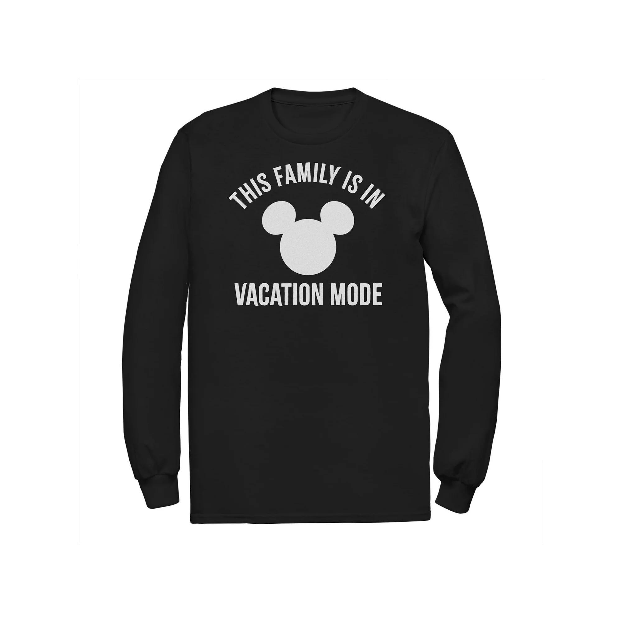 Disney's Big & Tall Disney Park Family Is In Vacation Mode Long Sleeve, Men's, Size: 3XL, Black Product Image