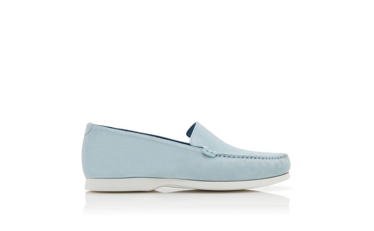 MONACO Light Blue Suede Boat Shoes Product Image