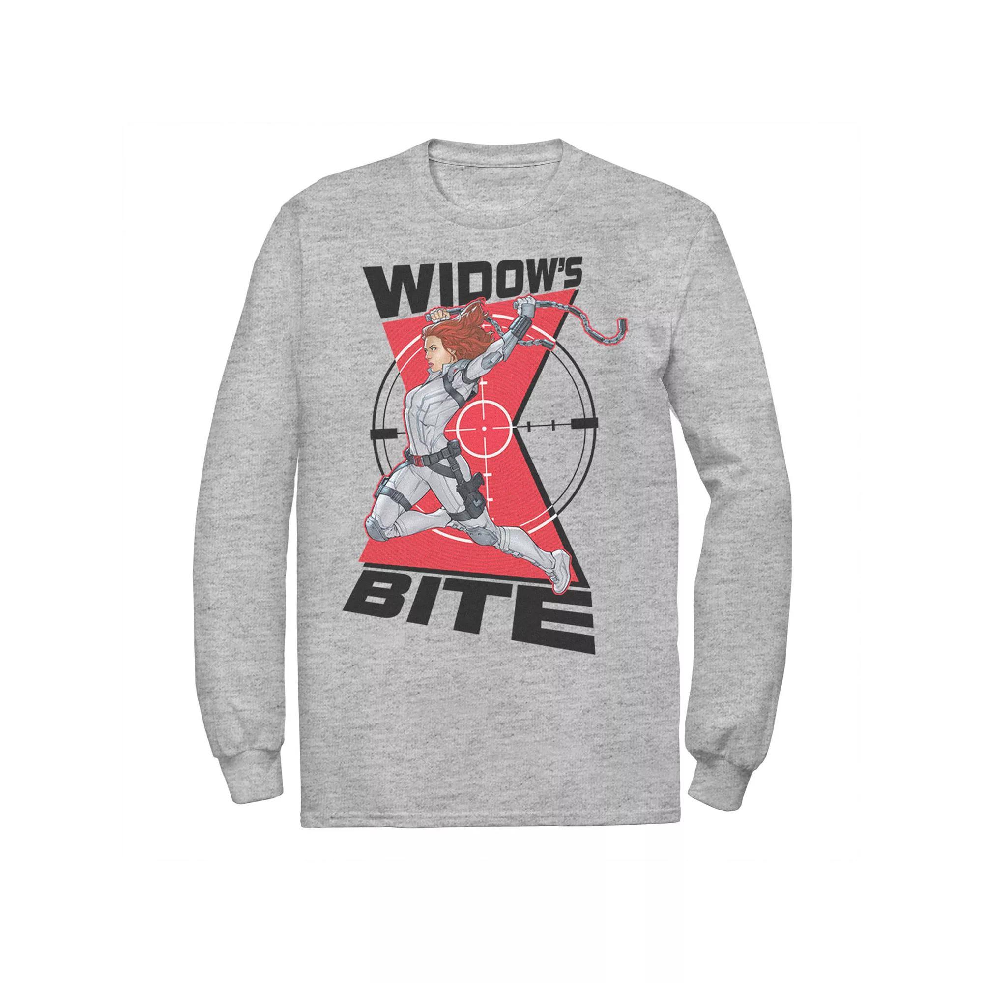 Men's Marvel Black Widow Animated Action Pose Tee, Size: XL, Athletic Grey Product Image