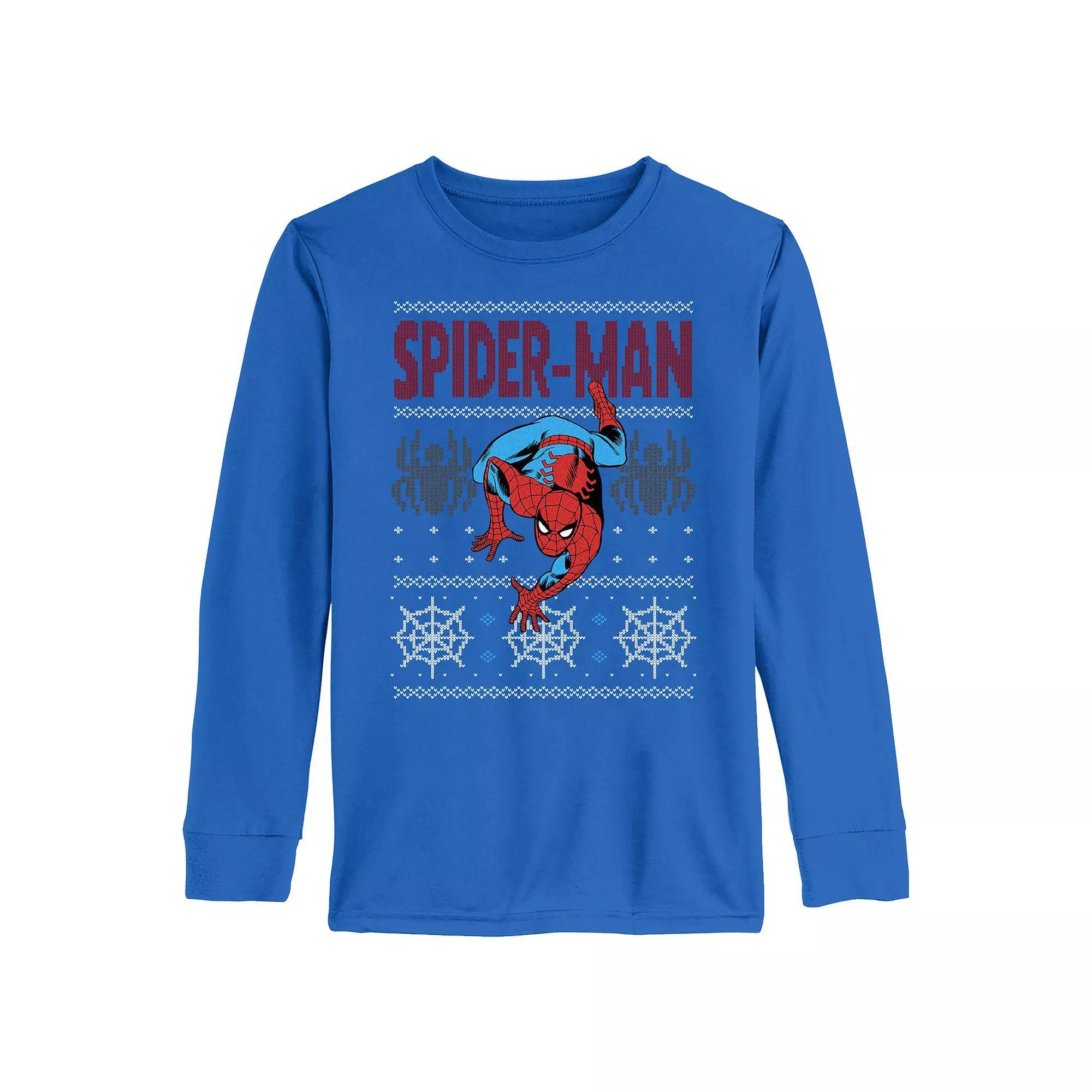 Boys 4-7 Spider-Man Christmas Sweater Long Sleeve Graphic Tee, Boy's,  Product Image