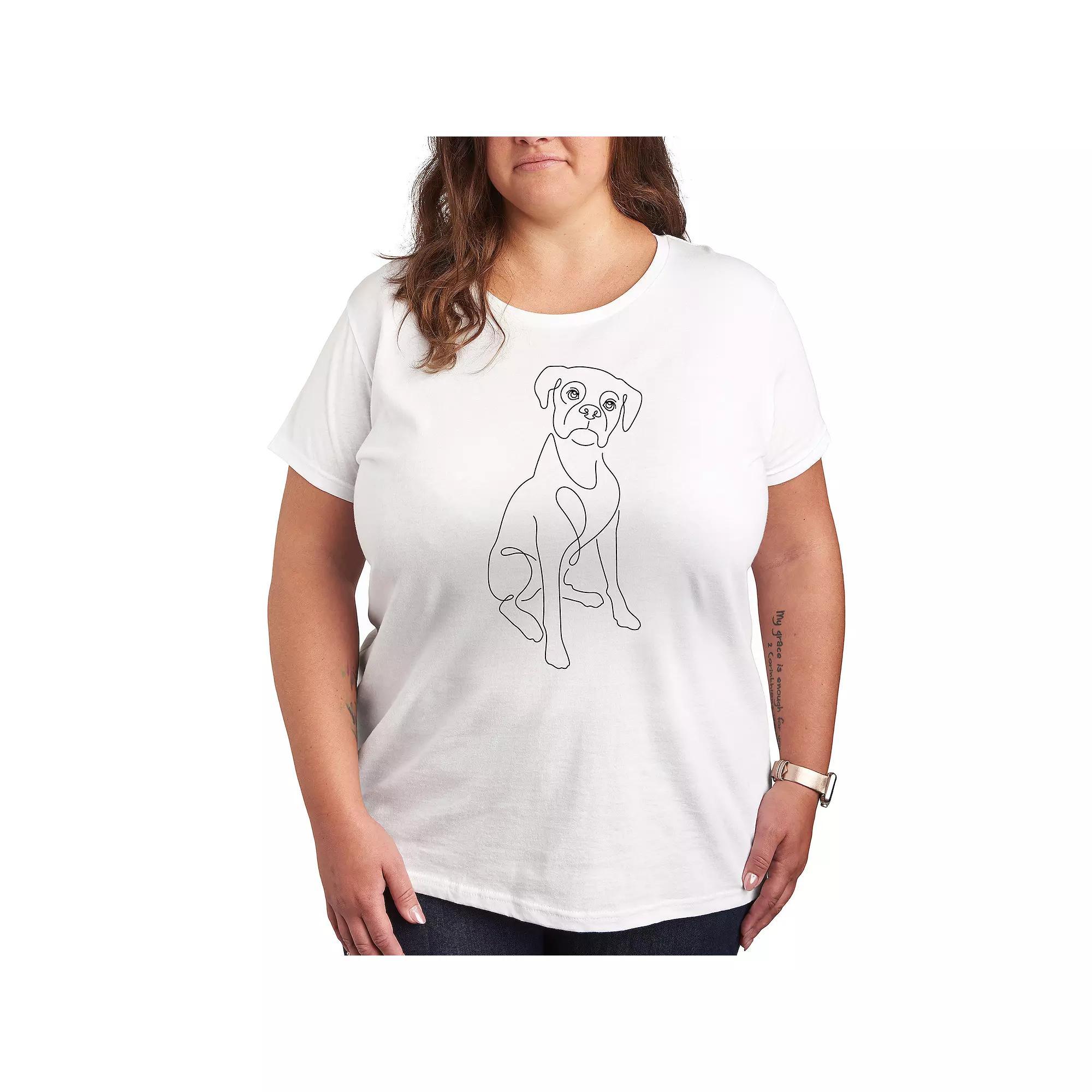 Plus Sketchy Hearts Graphic Tee, Women's, Size: 4XL, White Product Image