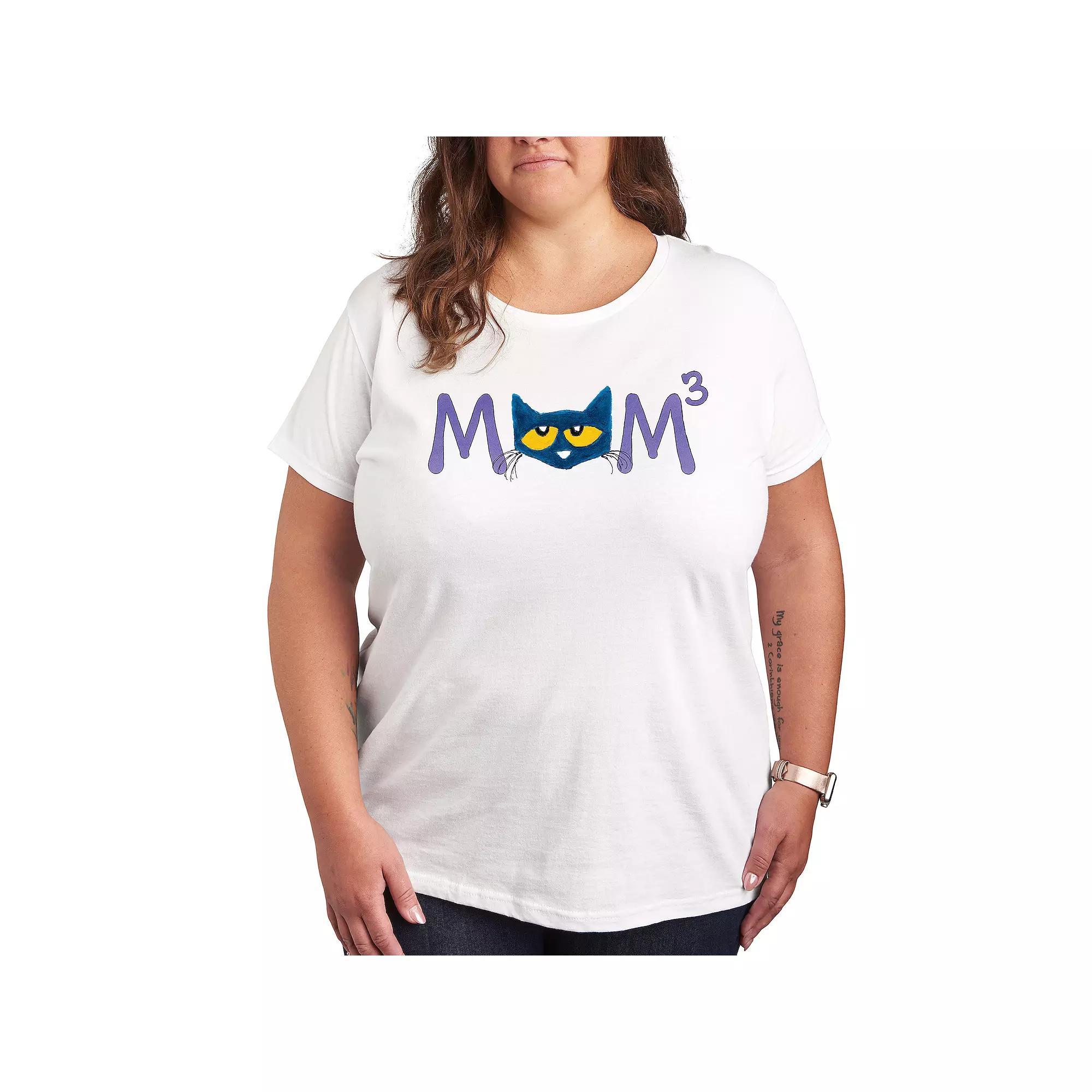 Plus Pete the Cat Face Mom Cubed Graphic Tee, Women's,  Product Image