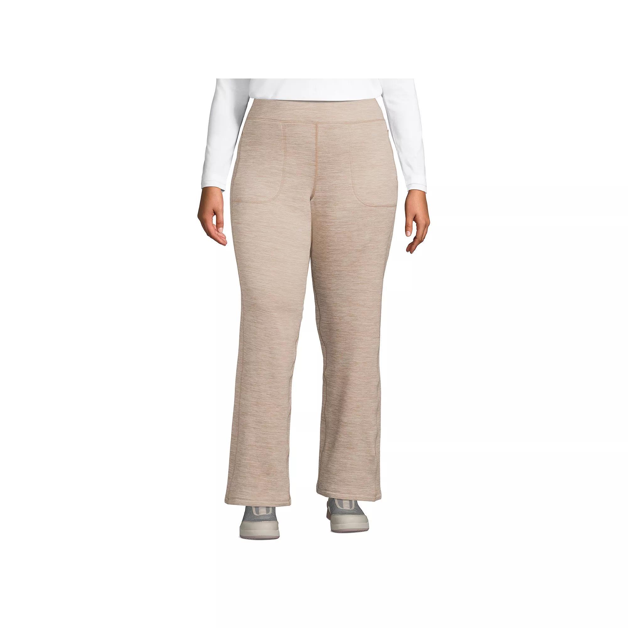 Plus Size Lands' End Active Fleece Lined Yoga Pants, Women's, Size: 2XL, Alabaster Space Dye Product Image