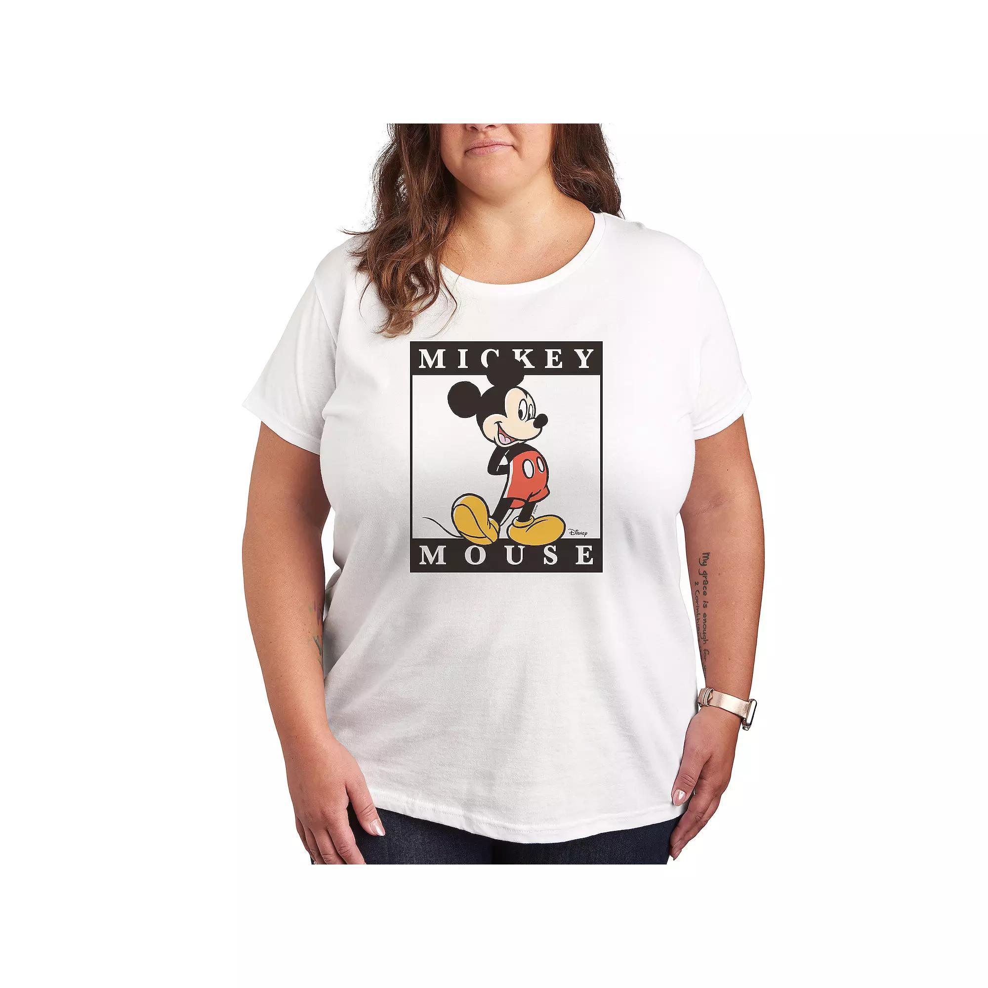 Disney's Mickey Mouse Plus Type Block Graphic Tee, Women's, Size: 3XL, White Product Image