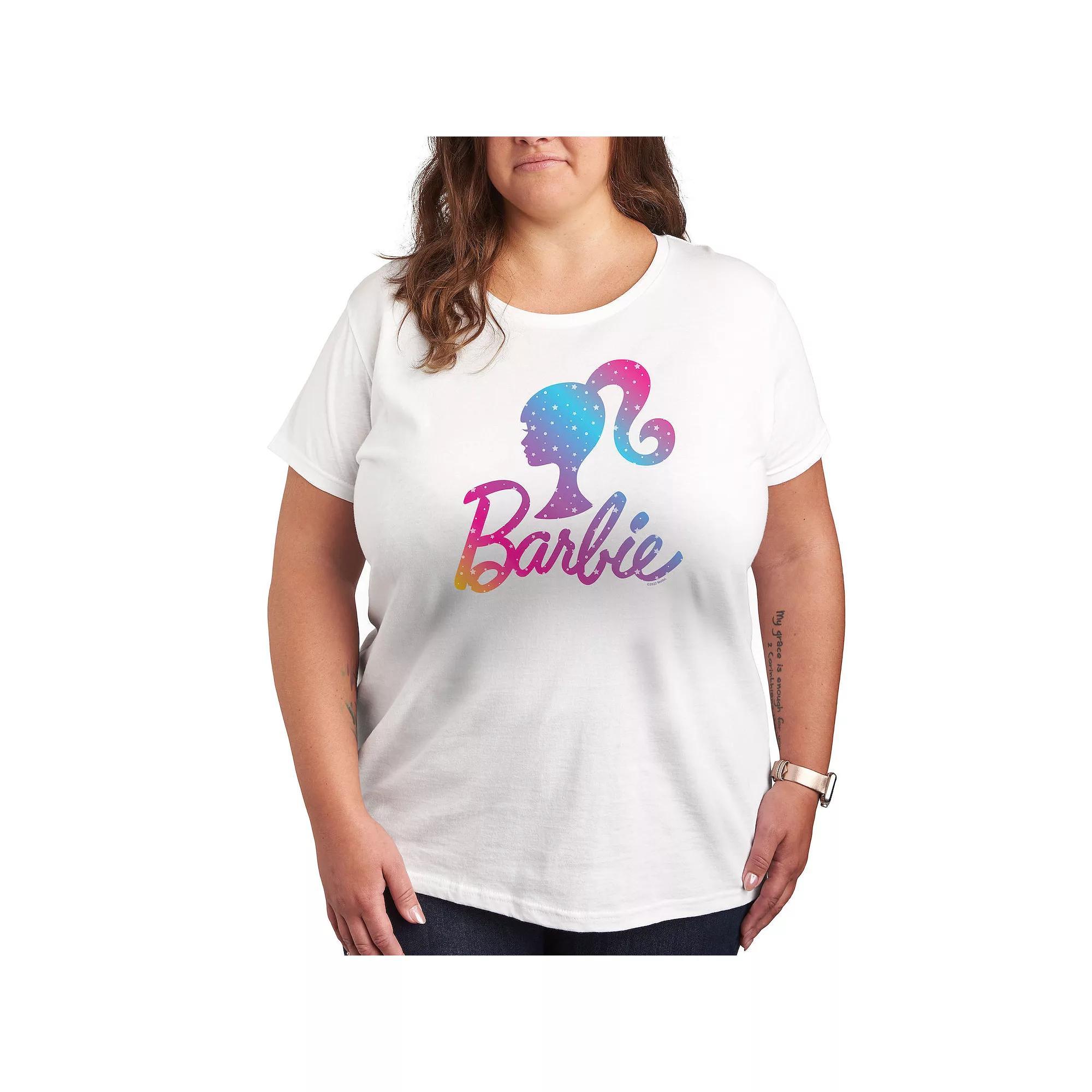 Plus Barbie® Logo Winter Stars Graphic Tee, Women's,  Product Image