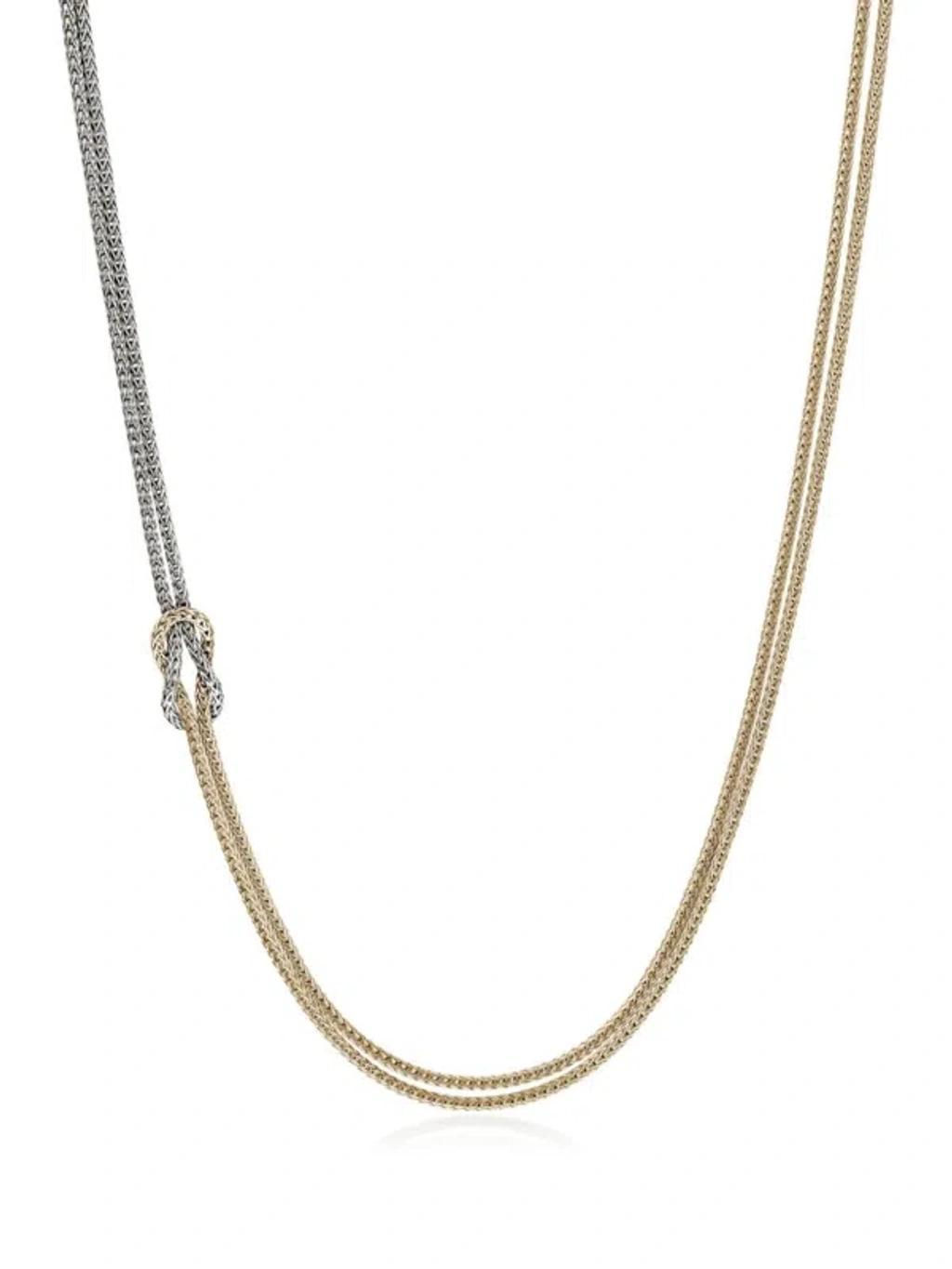 JOHN HARDY 14kt Gold Love Knot Necklace In Silver/gold Product Image