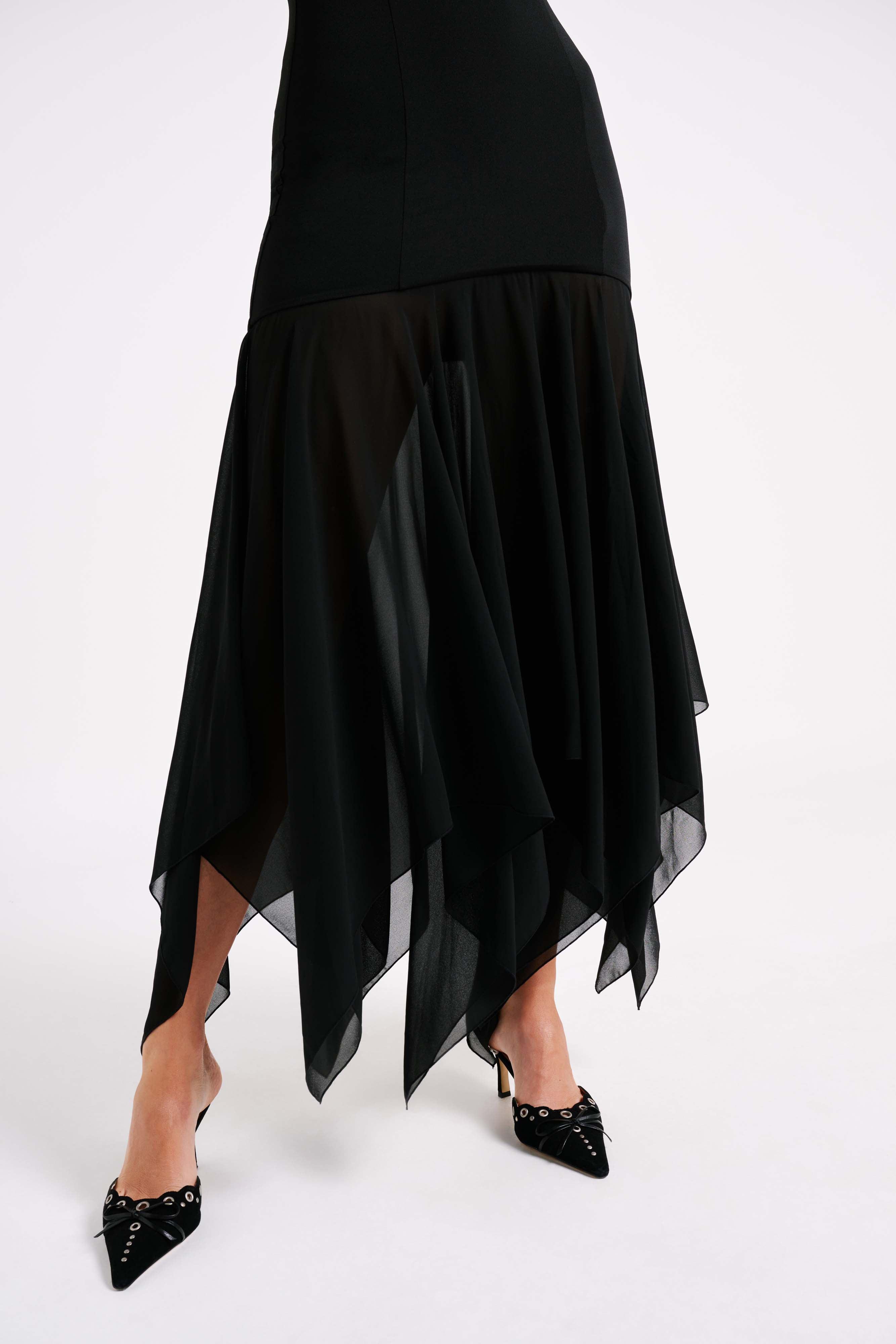 Minka Chiffon Maxi Dress - Black Product Image